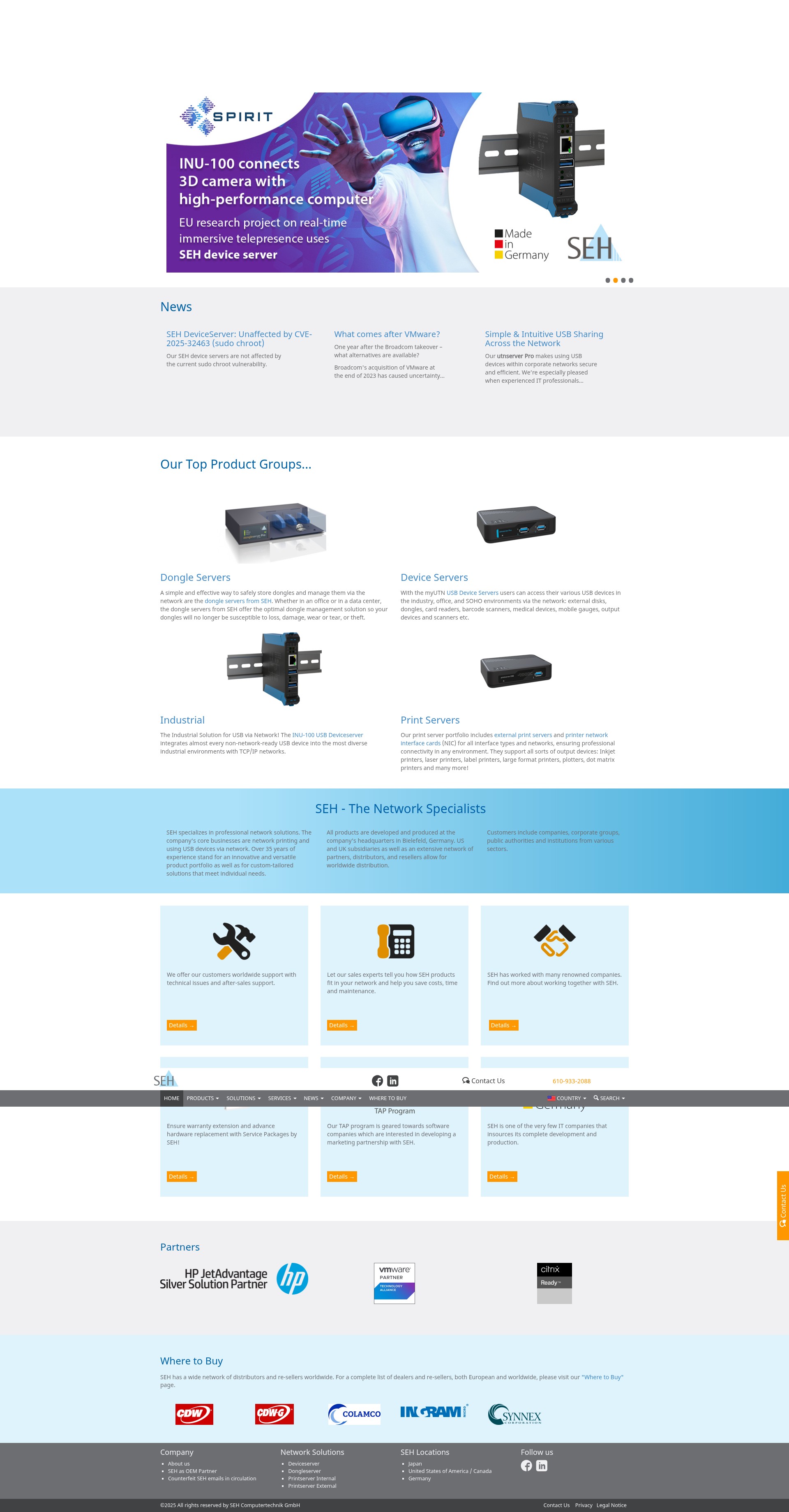 Screenshot of www.seh-technology.com