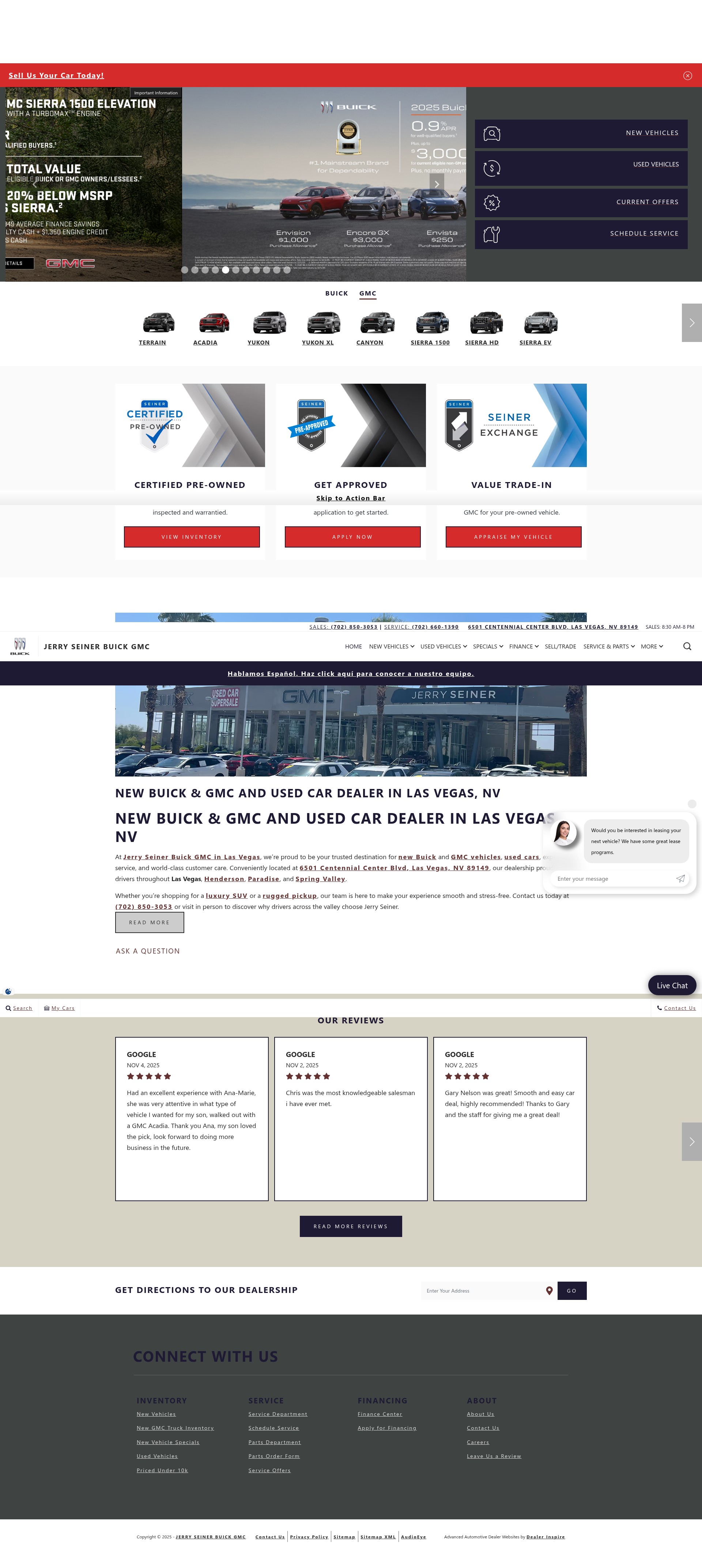 Screenshot of www.seinerbuickgmc.com