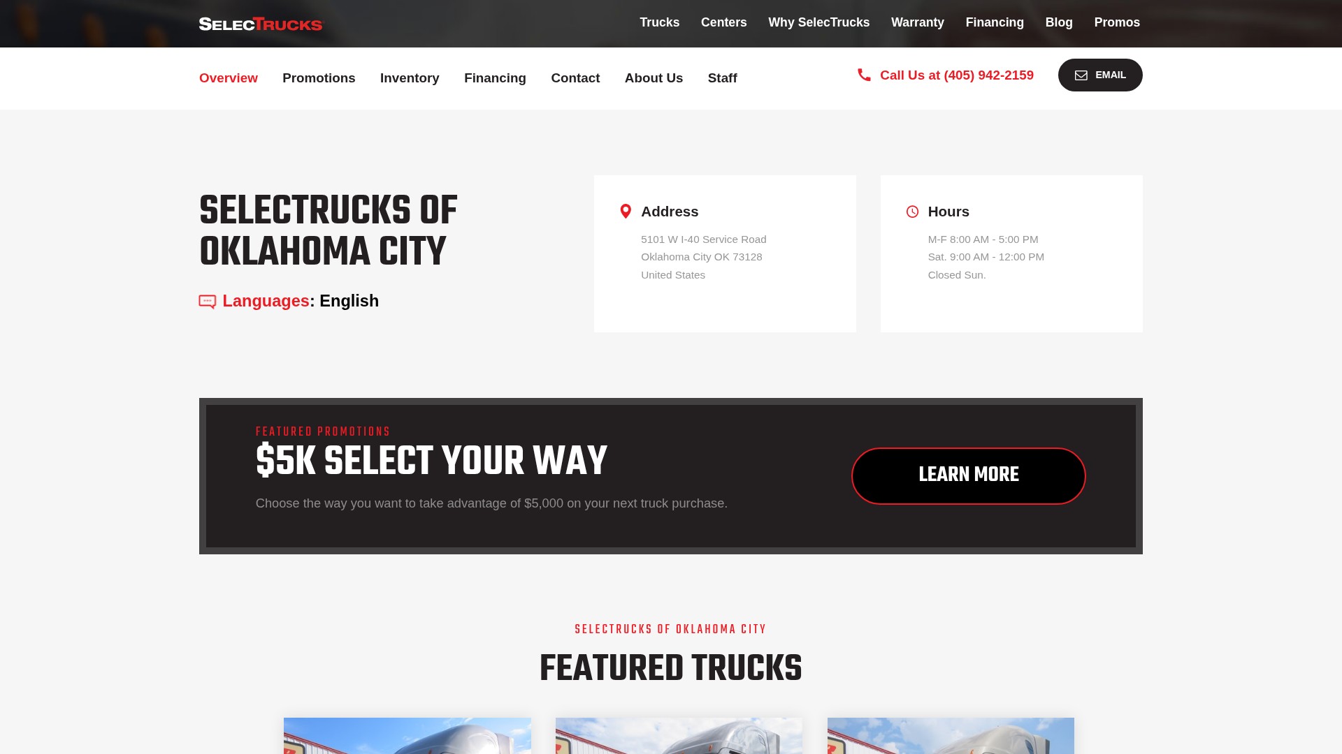 Screenshot of www.selectrucks.com