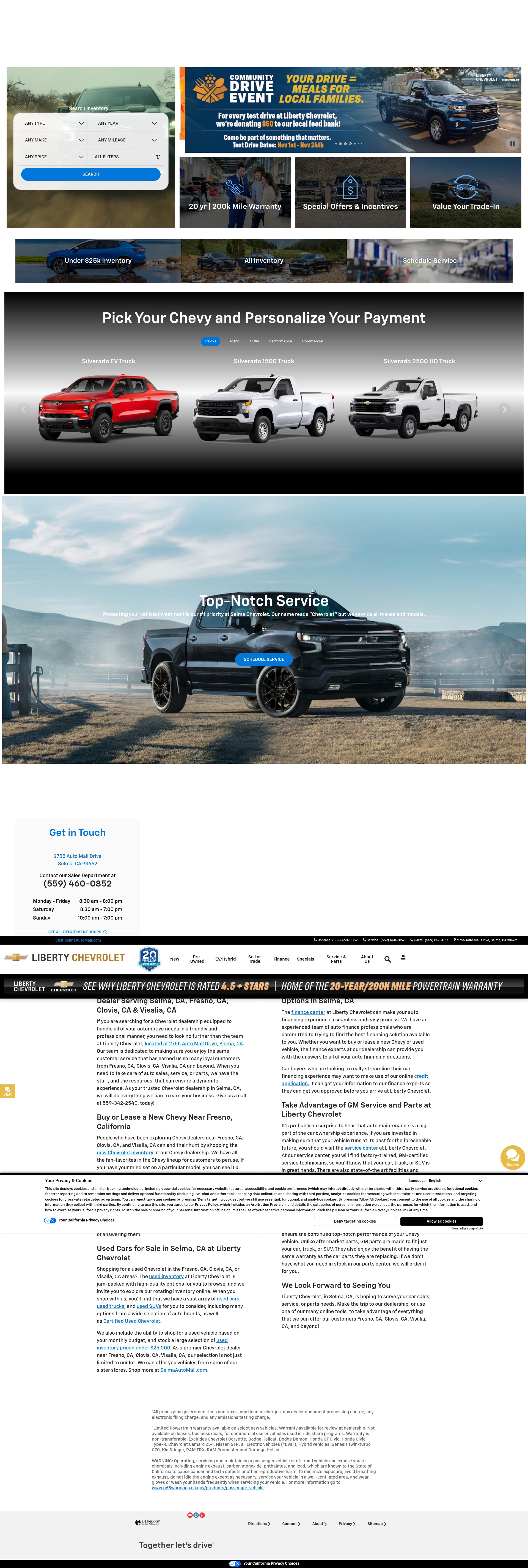 Screenshot of www.selmachevy.com