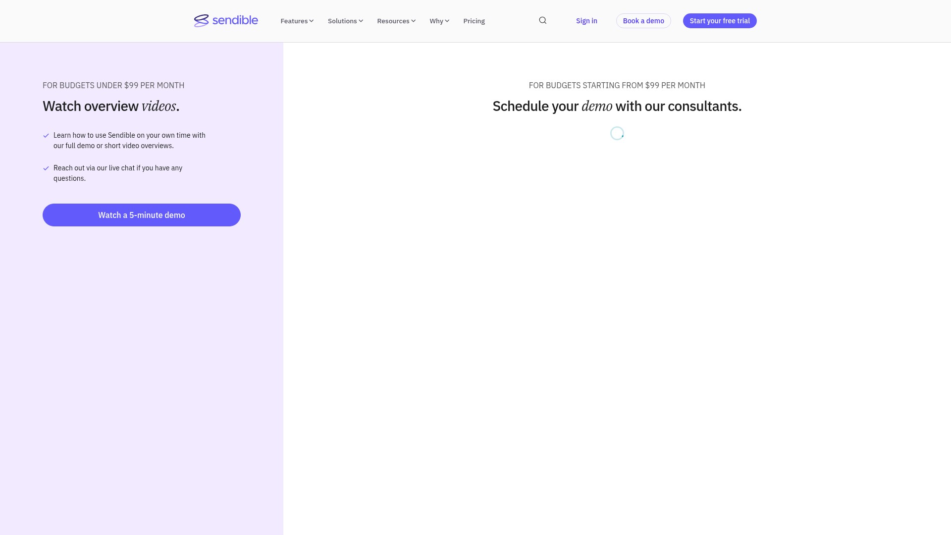 Screenshot of www.sendible.com