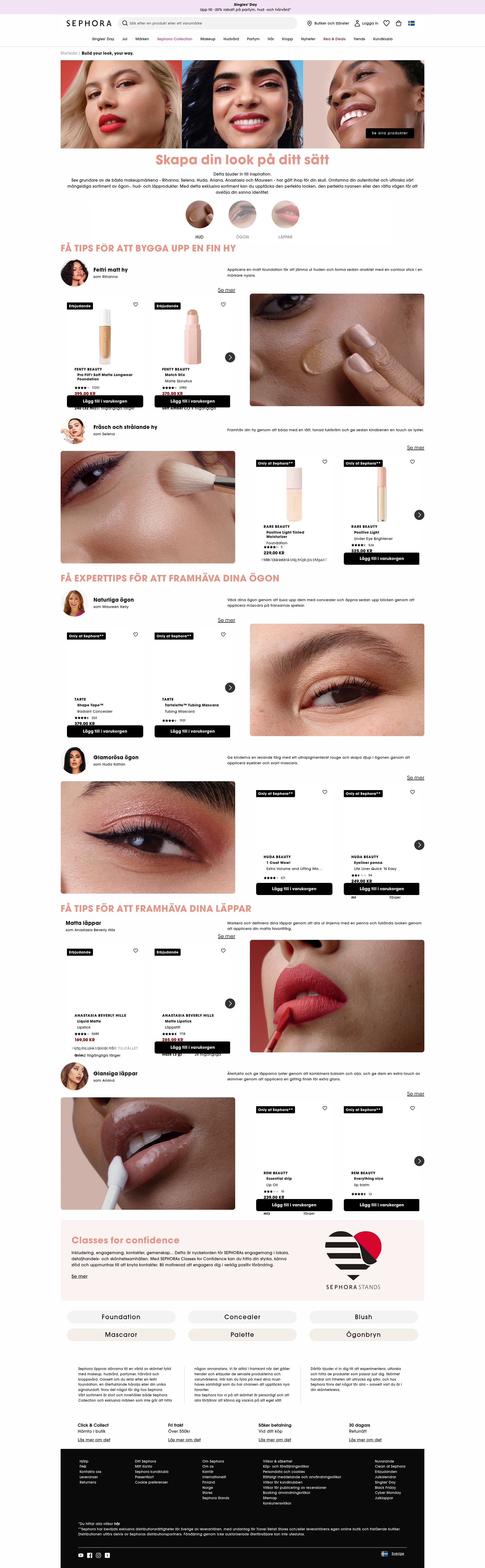 Screenshot of www.sephora.se