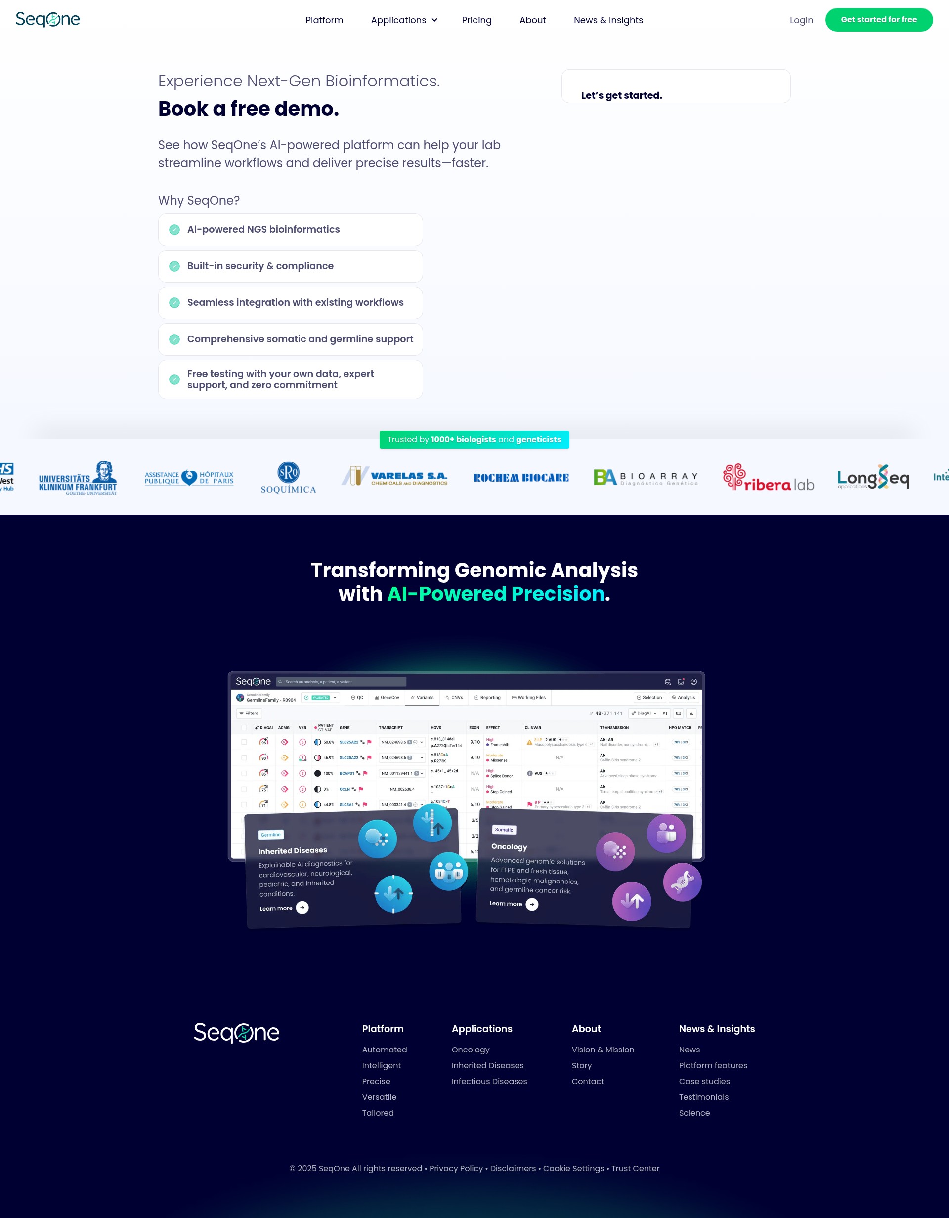 Screenshot of www.seqone.com