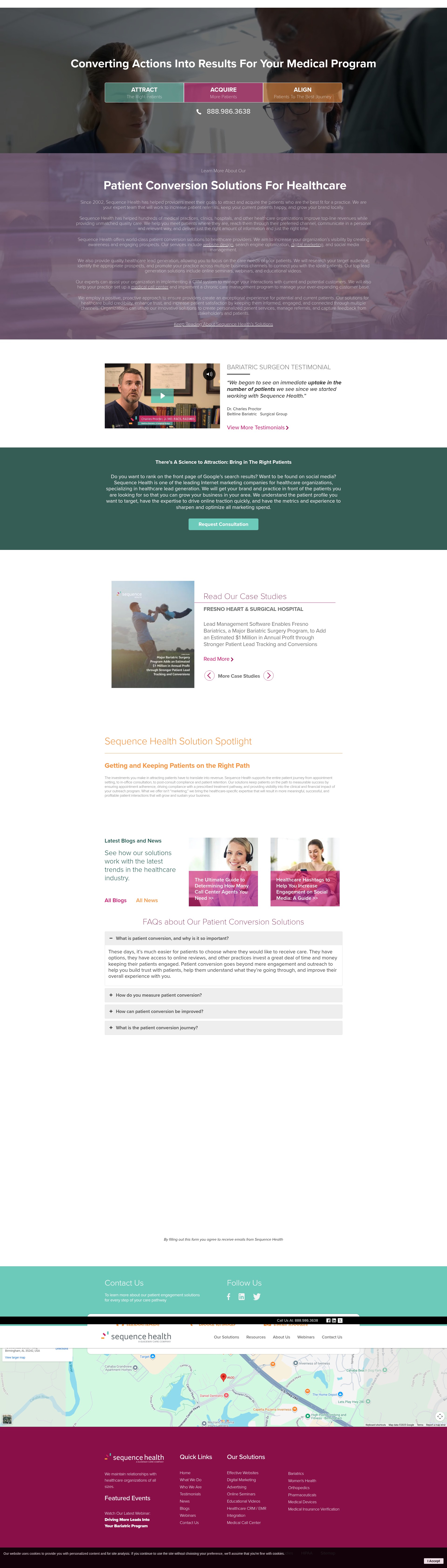 Screenshot of www.sequencehealth.com