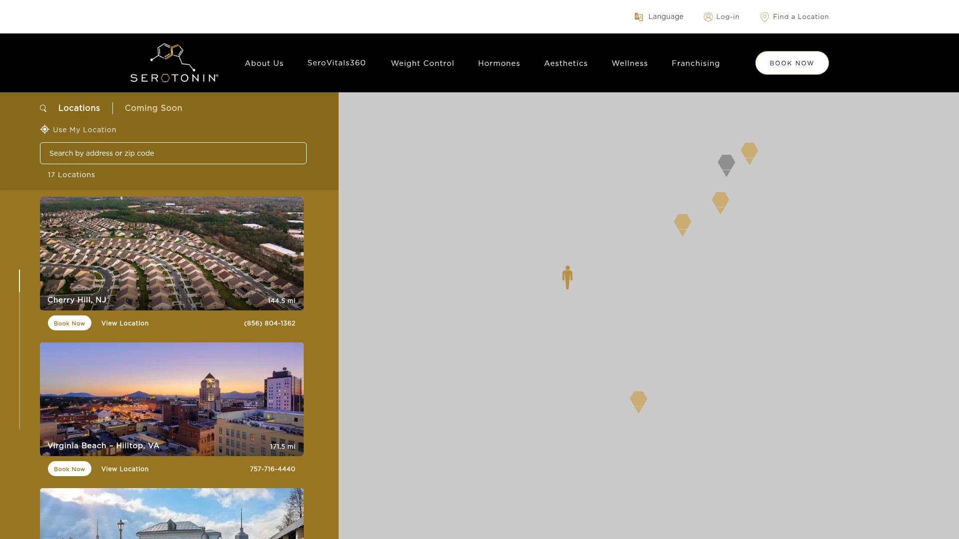 Screenshot of www.serotonincenters.com