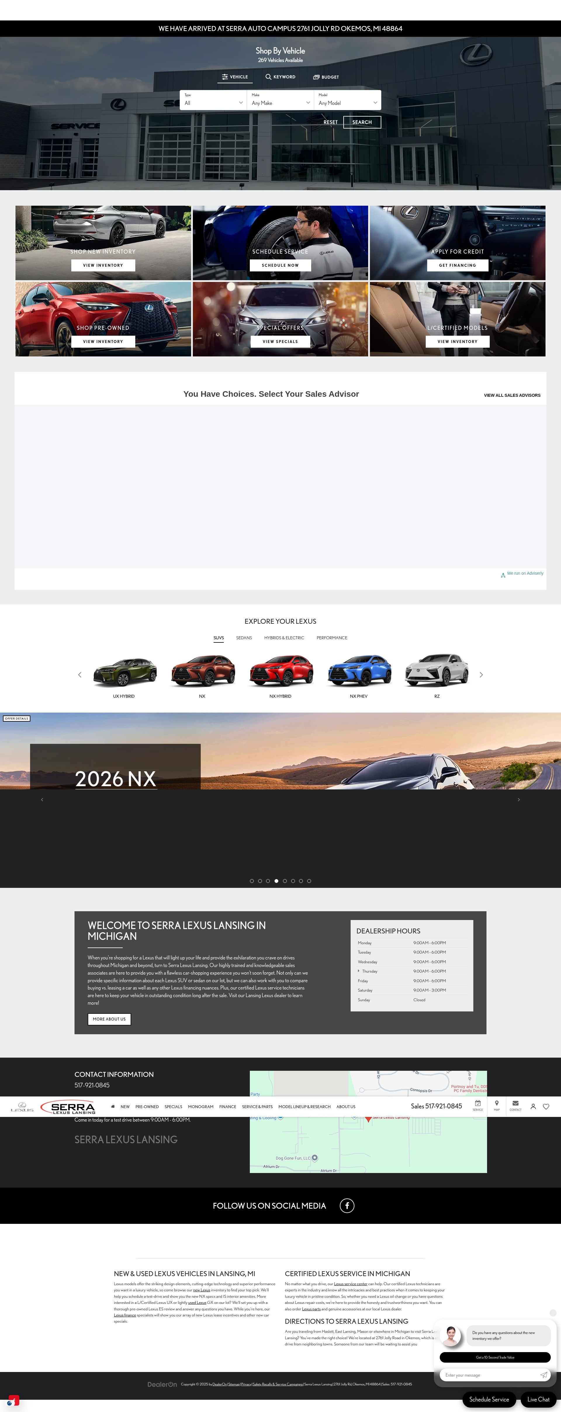 Screenshot of www.serralexuslansing.com