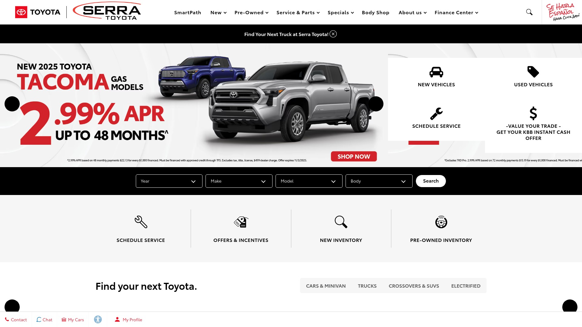 Screenshot of www.serratoyotamke.com
