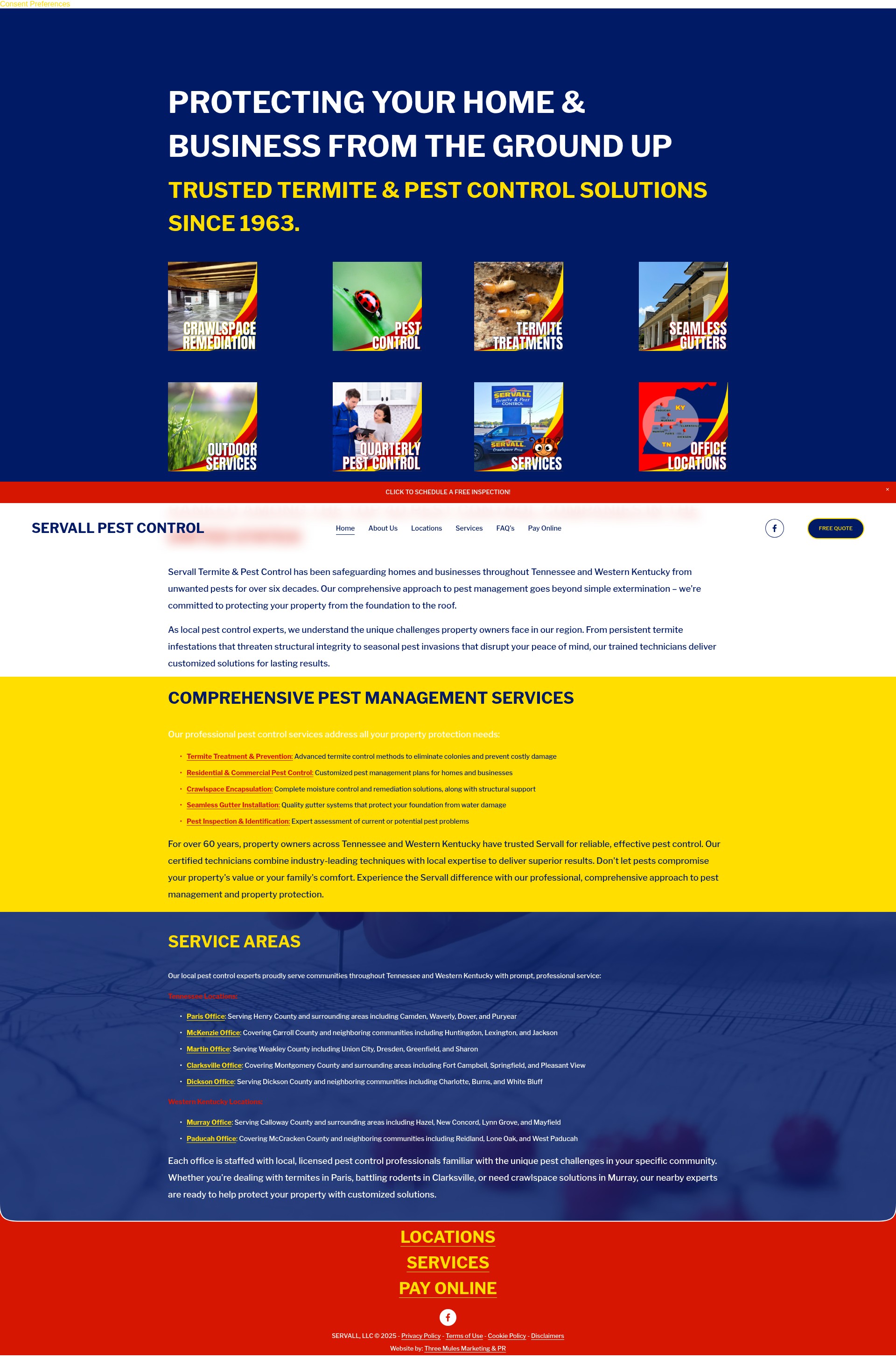Screenshot of www.servallpestcontrol.com