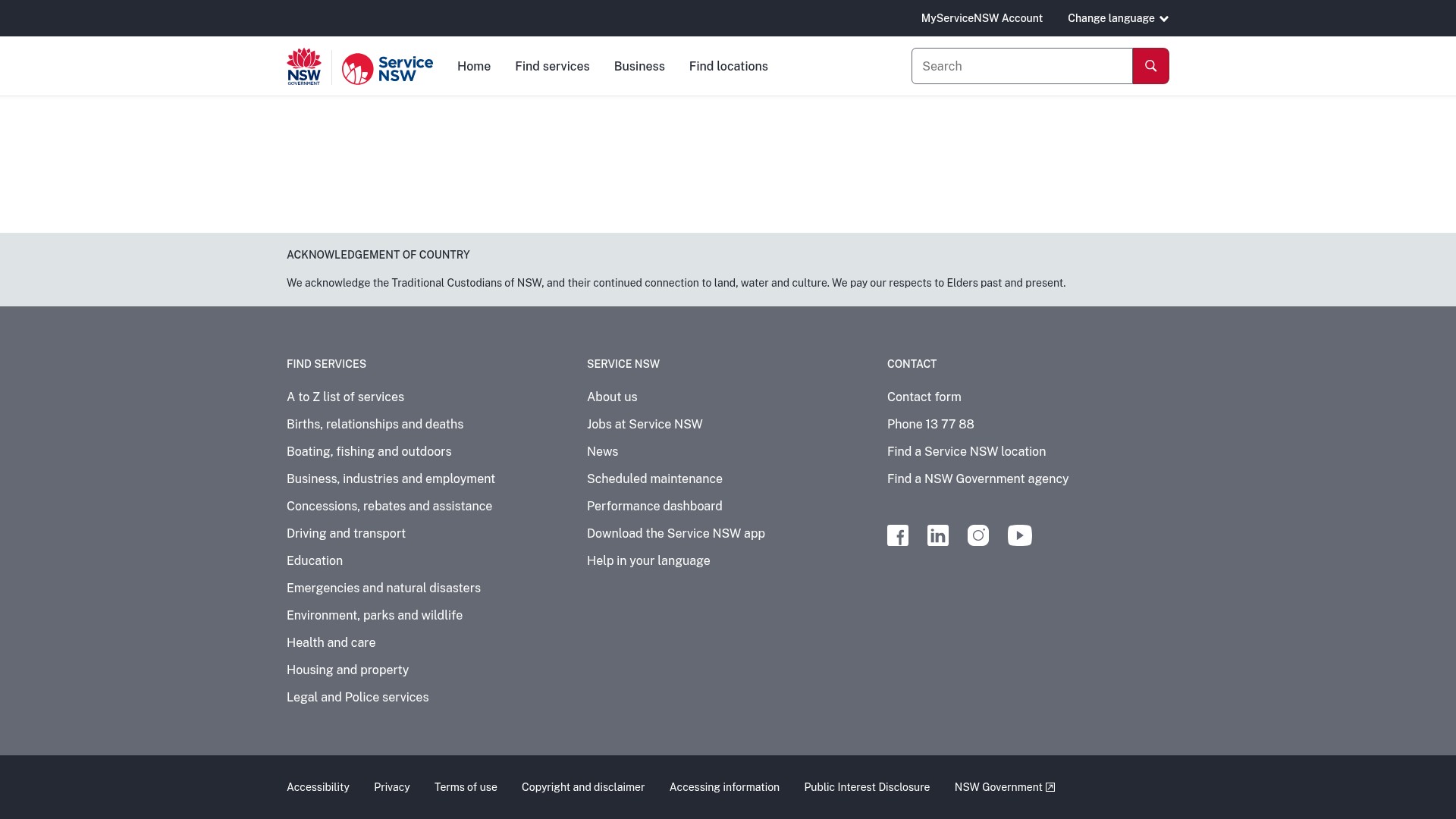 Screenshot of www.service.nsw.gov.au