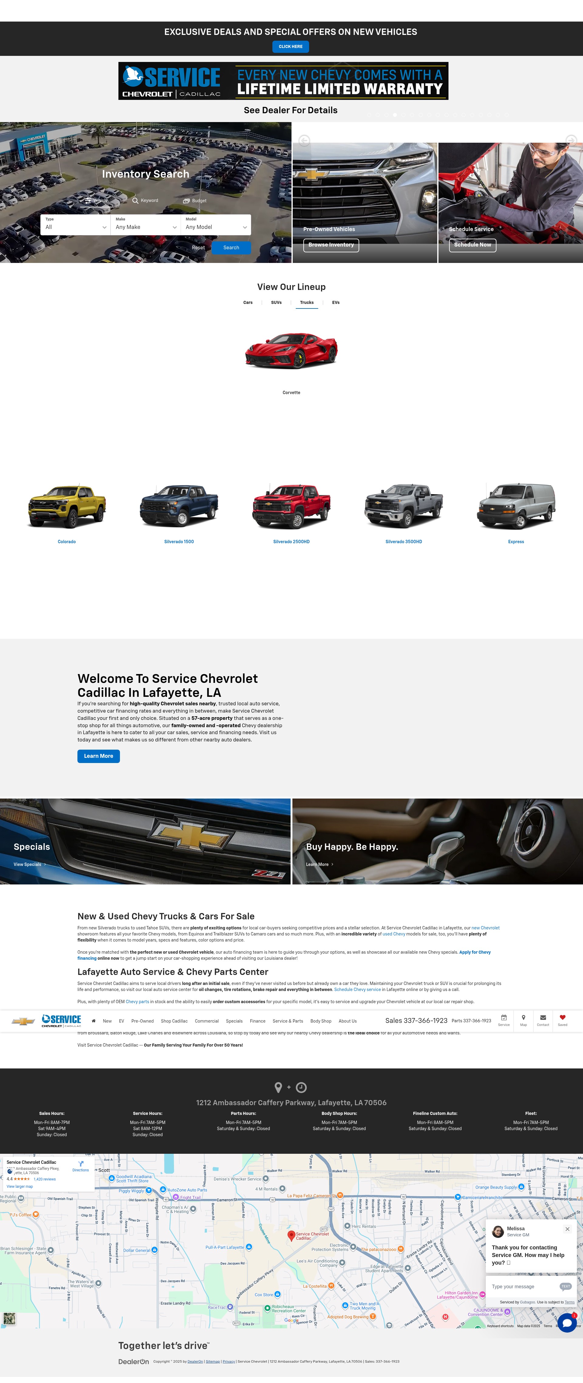Screenshot of www.servicegm.com