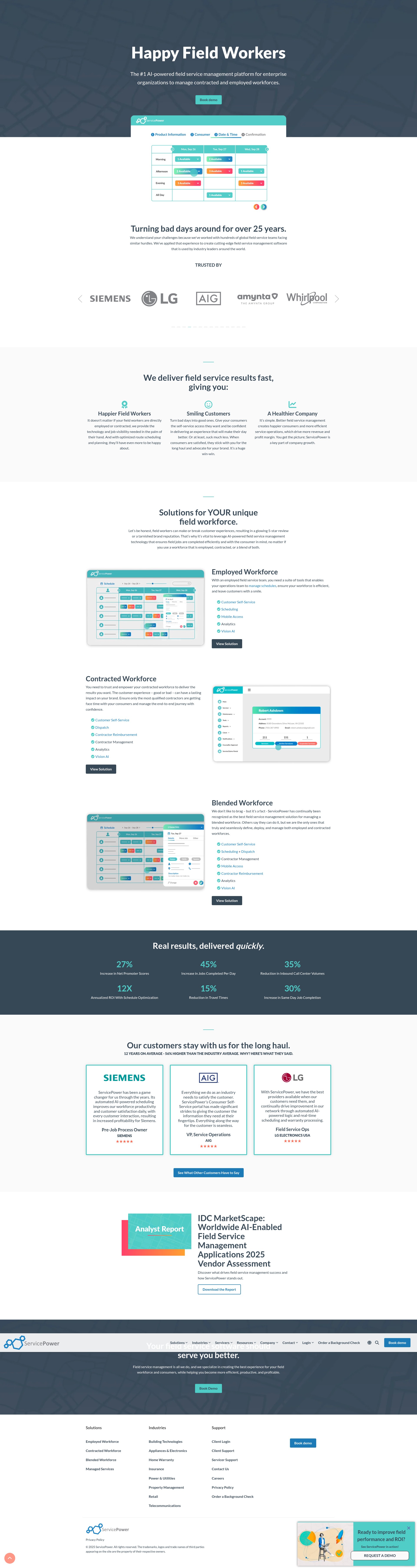 Screenshot of www.servicepower.com