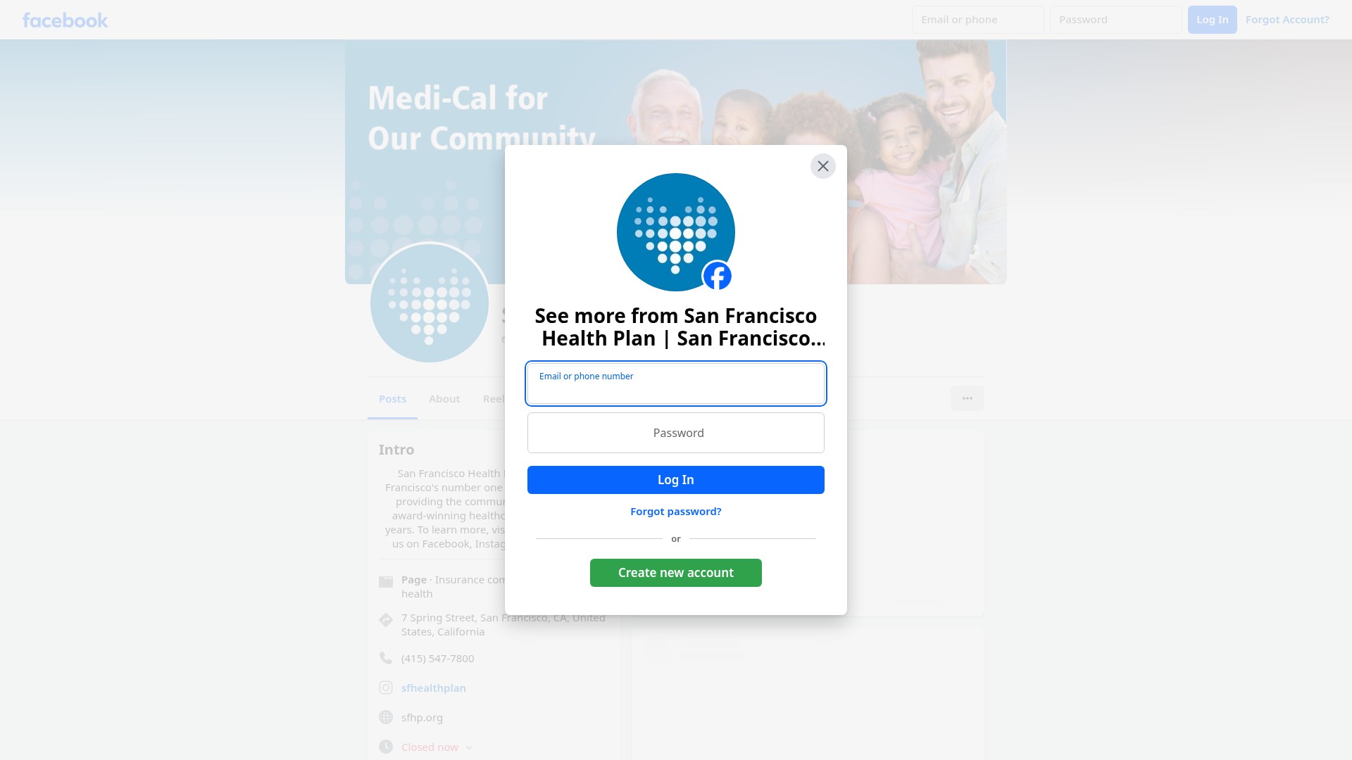 Screenshot of www.sfhp.org