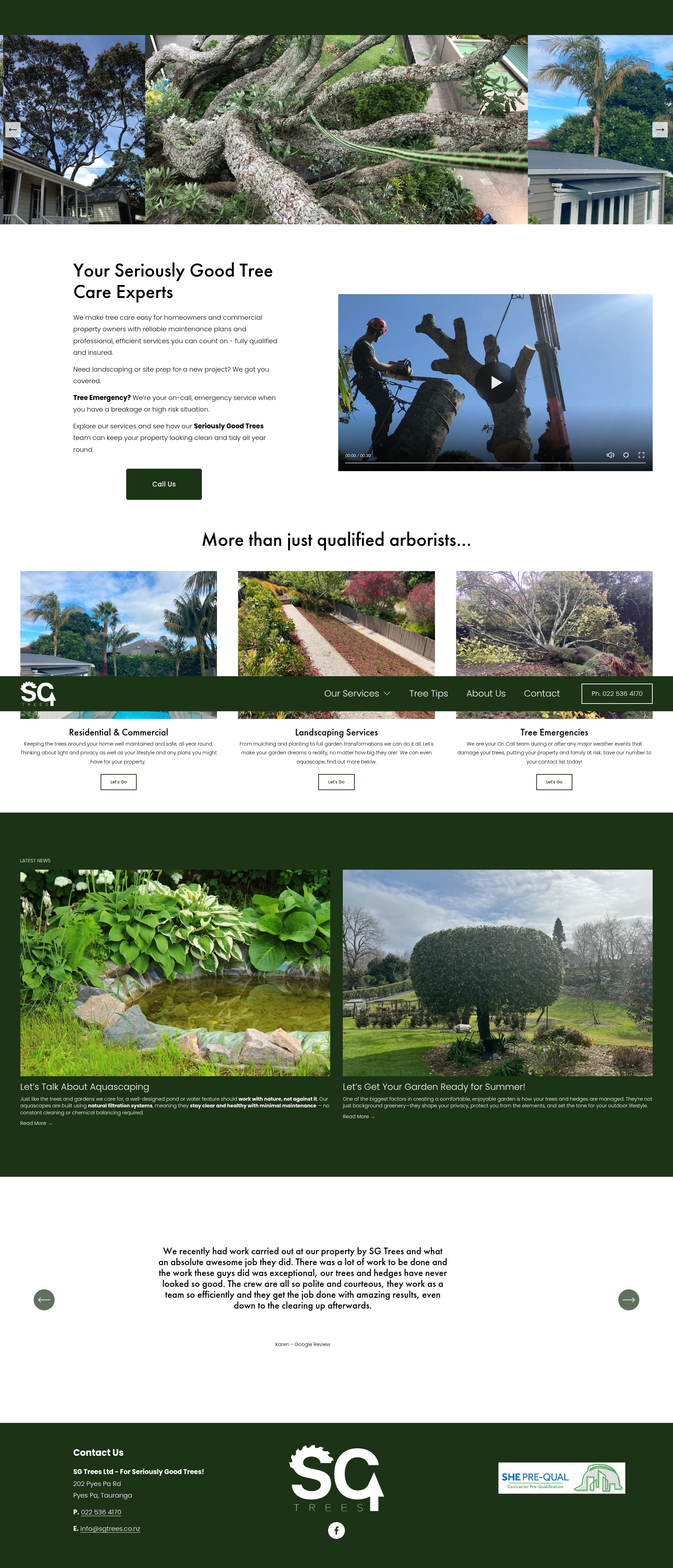 Screenshot of www.sgtrees.co.nz