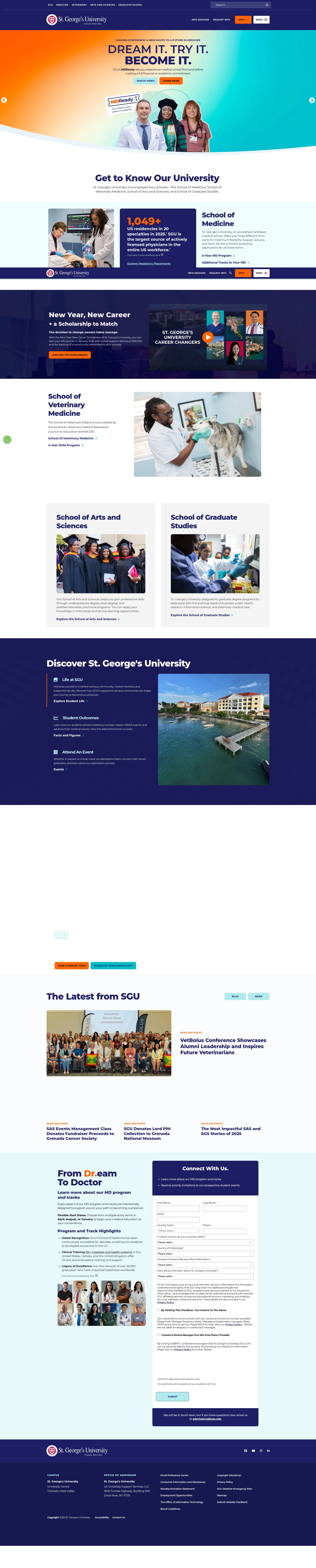 Screenshot of www.sgu.edu