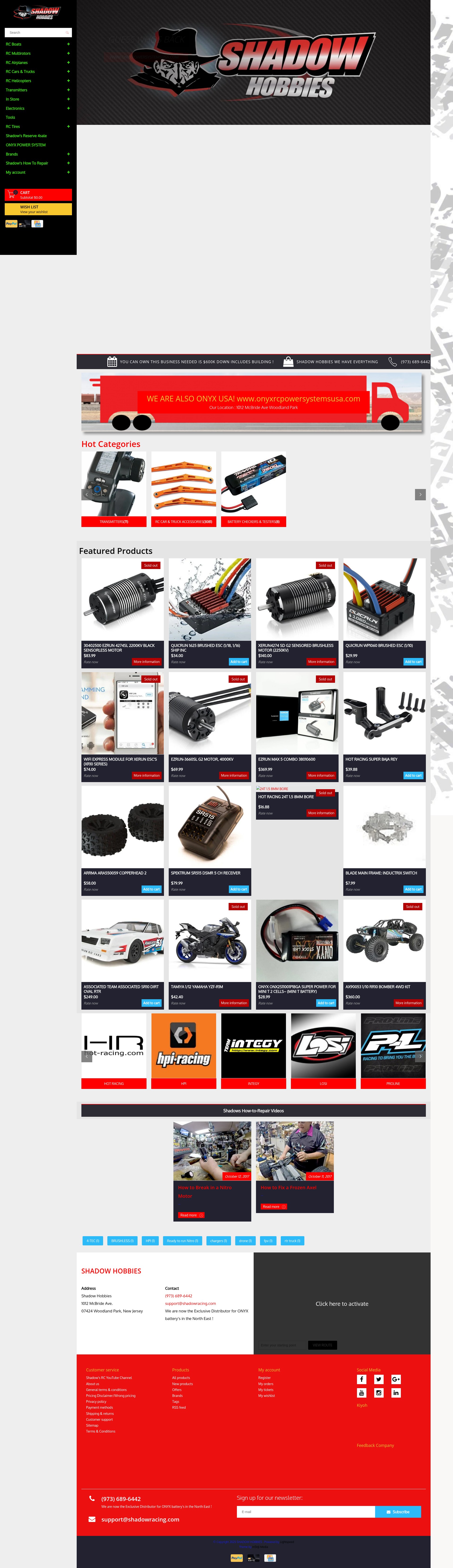 Screenshot of www.shadowhobbies.com
