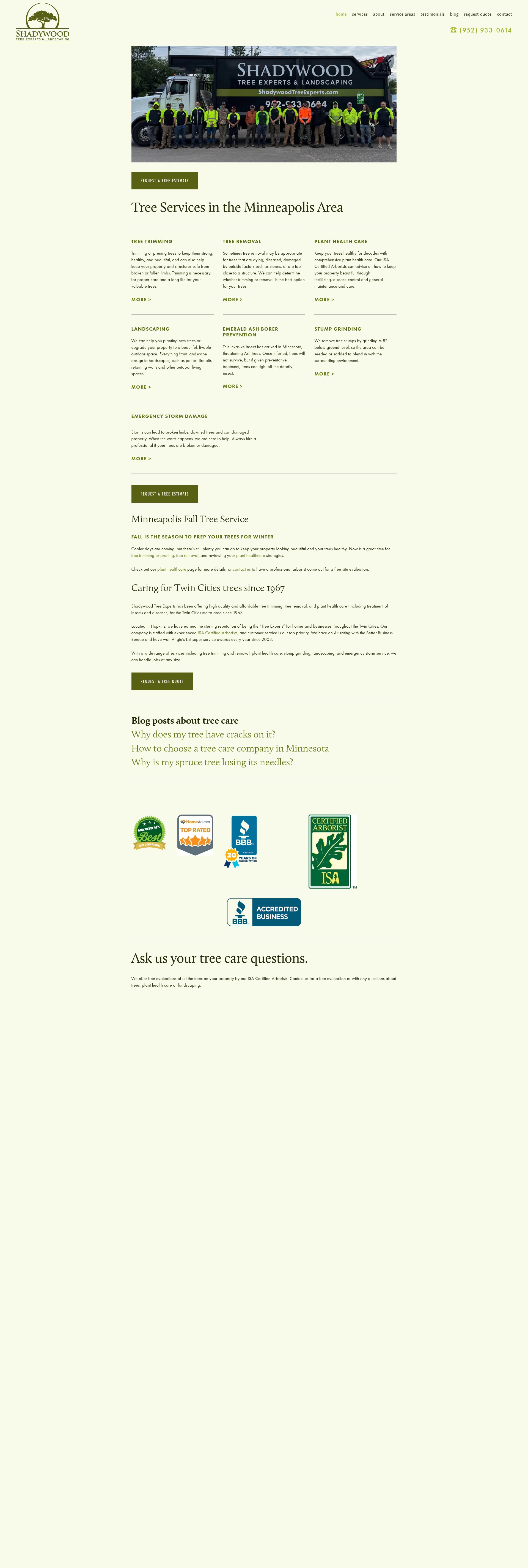 Screenshot of www.shadywoodtreeexperts.com