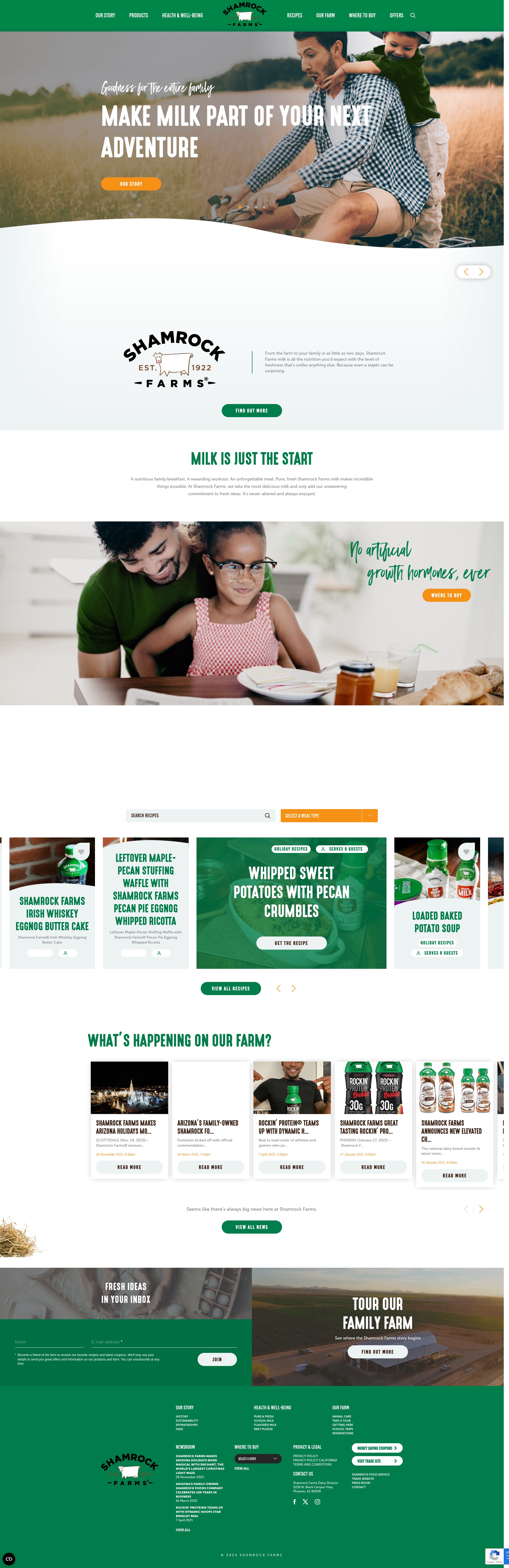 Screenshot of www.shamrockfarms.net