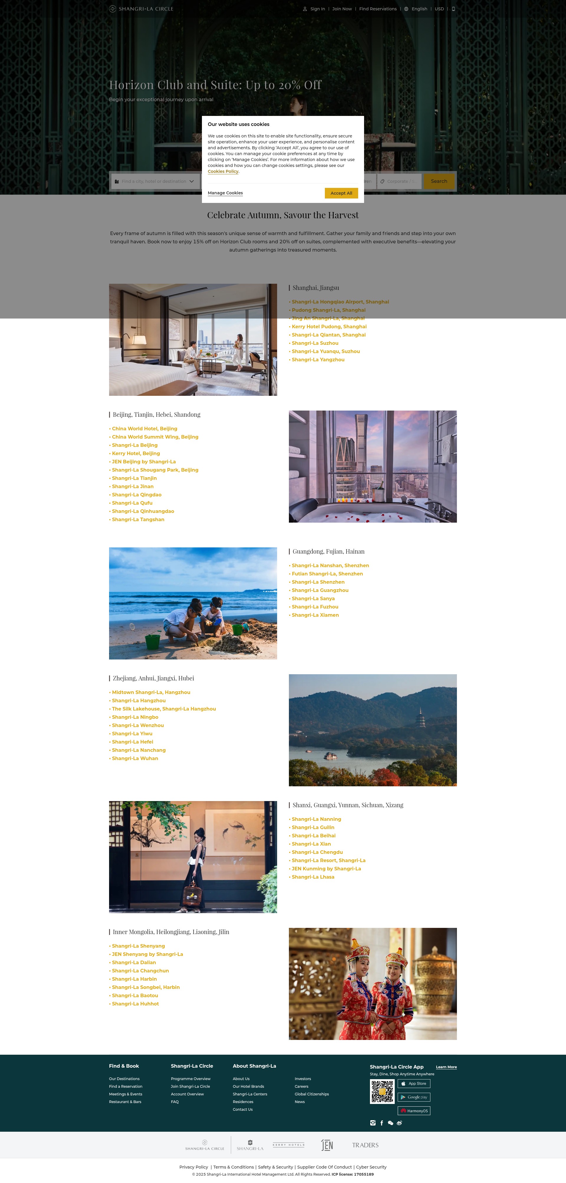 Screenshot of www.shangri-la.com