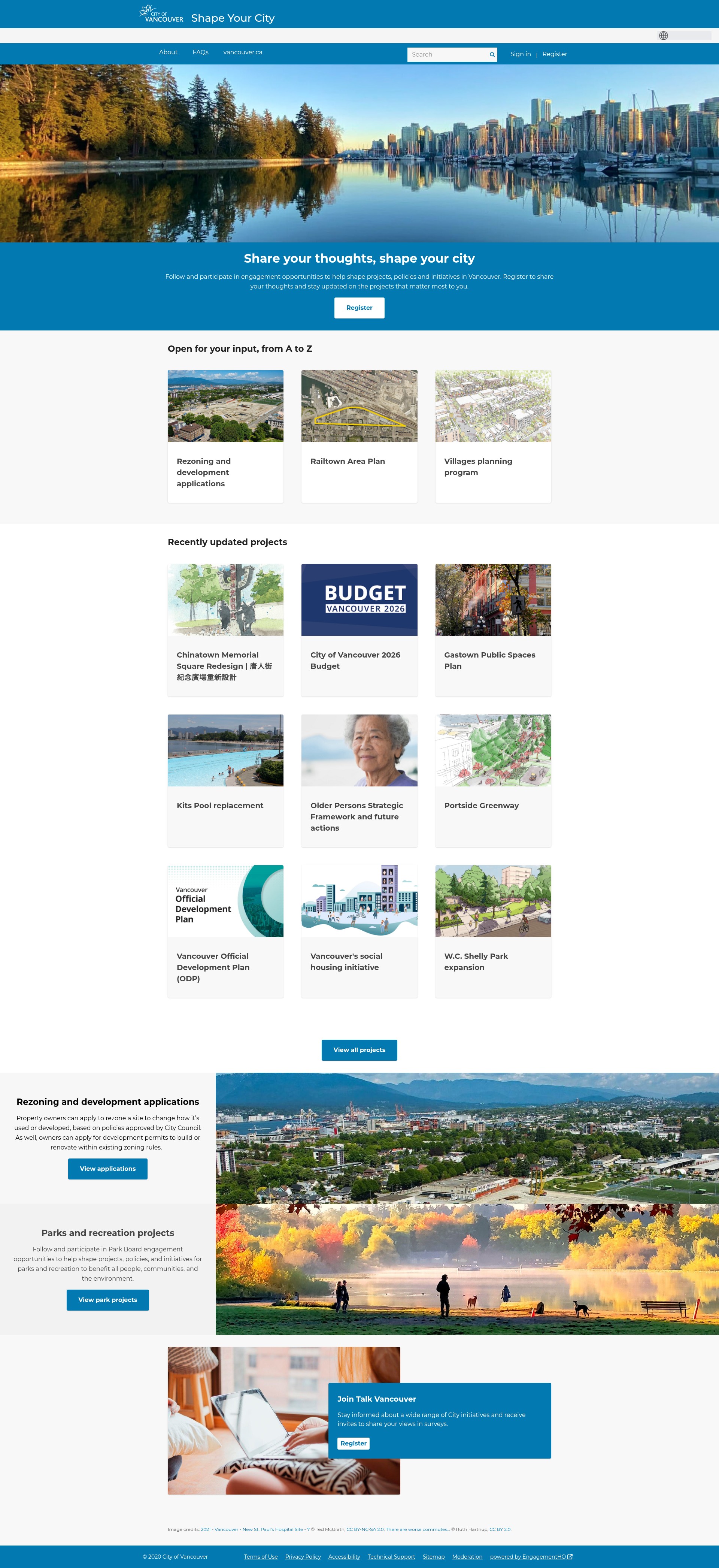Screenshot of www.shapeyourcity.ca