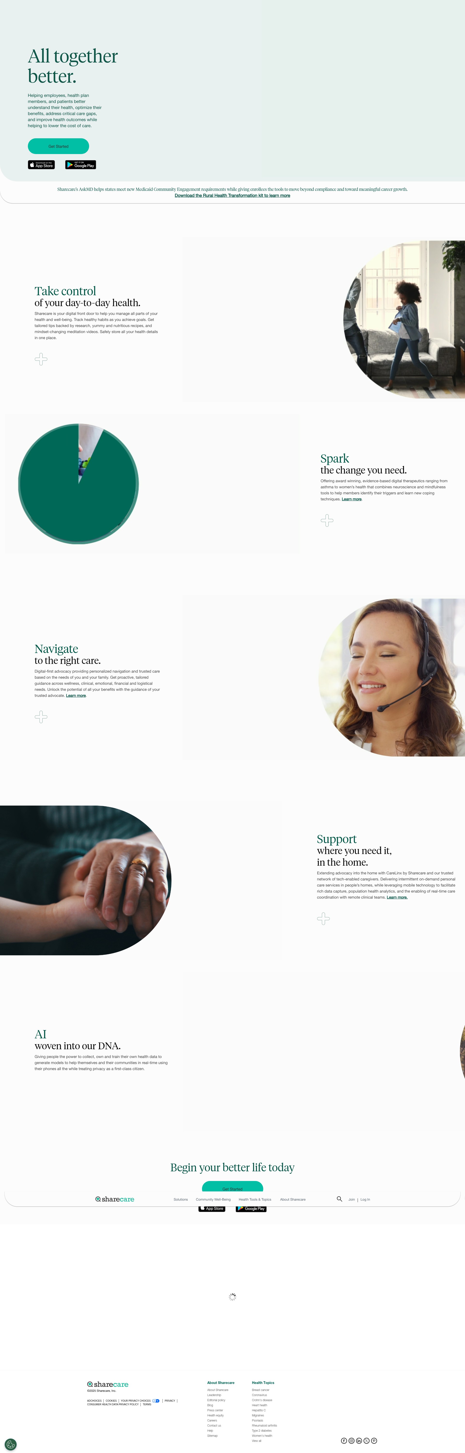 Screenshot of www.sharecare.com