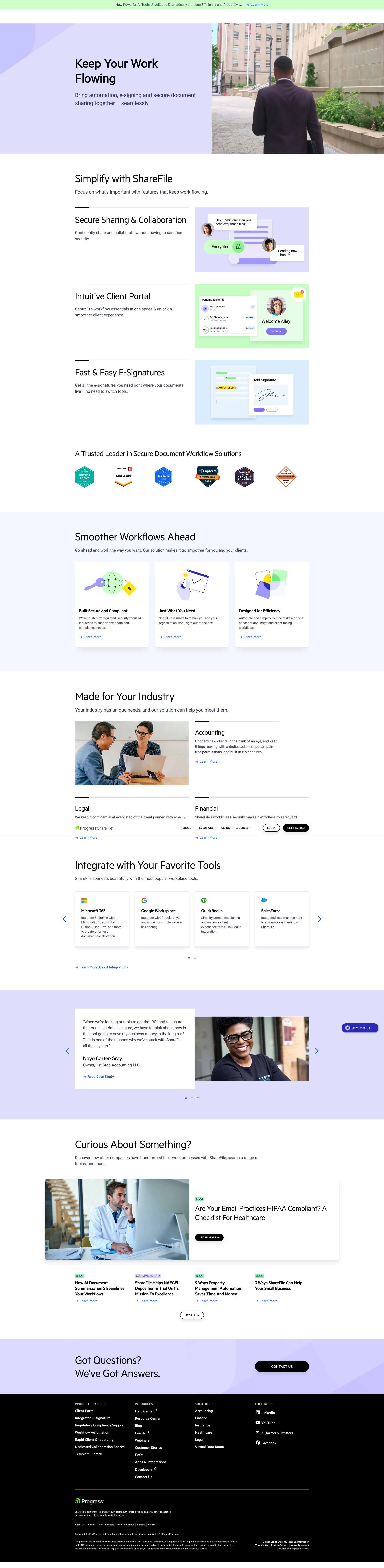 Screenshot of www.sharefile.com