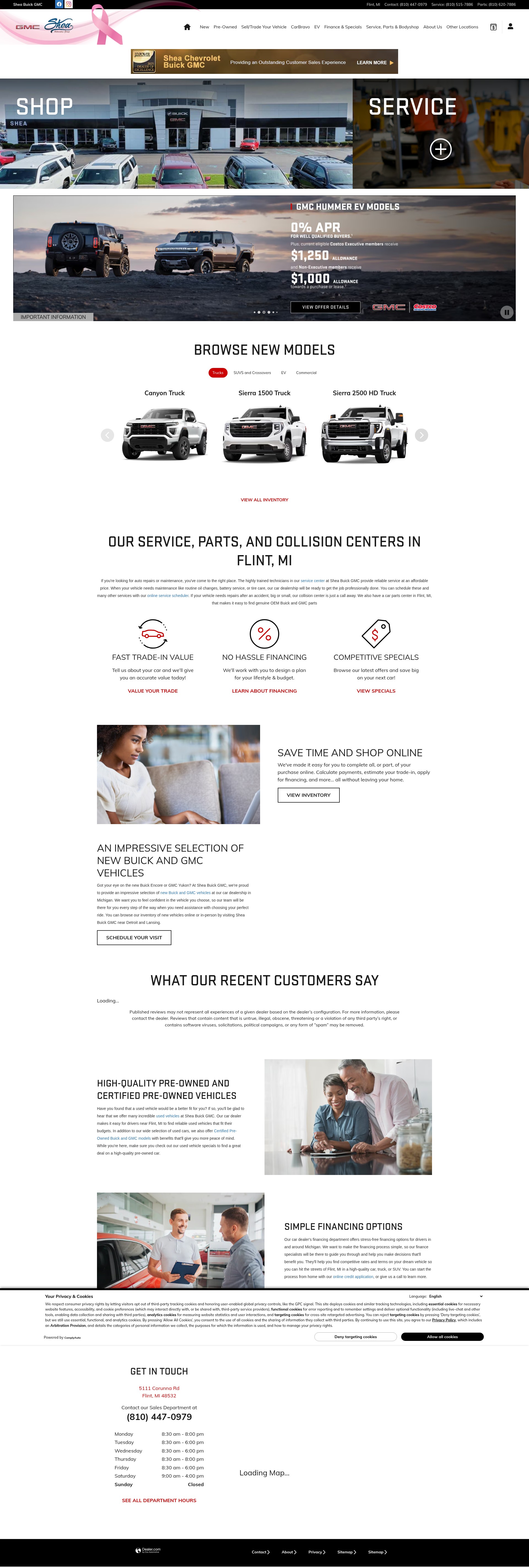 Screenshot of www.sheabuickgmc.com