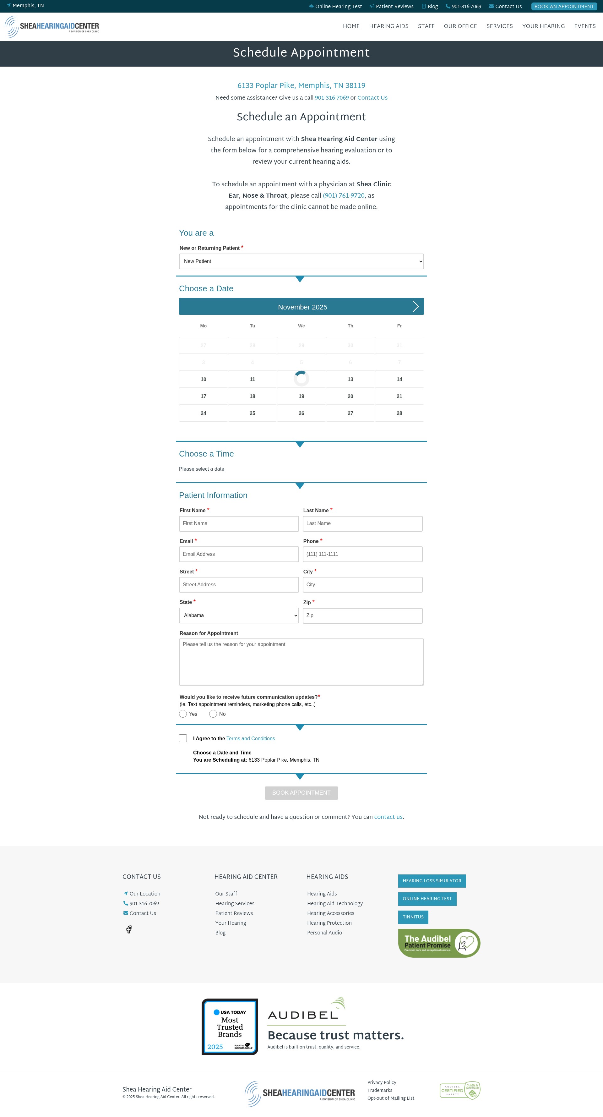 Screenshot of www.sheahearingaidcenter.com