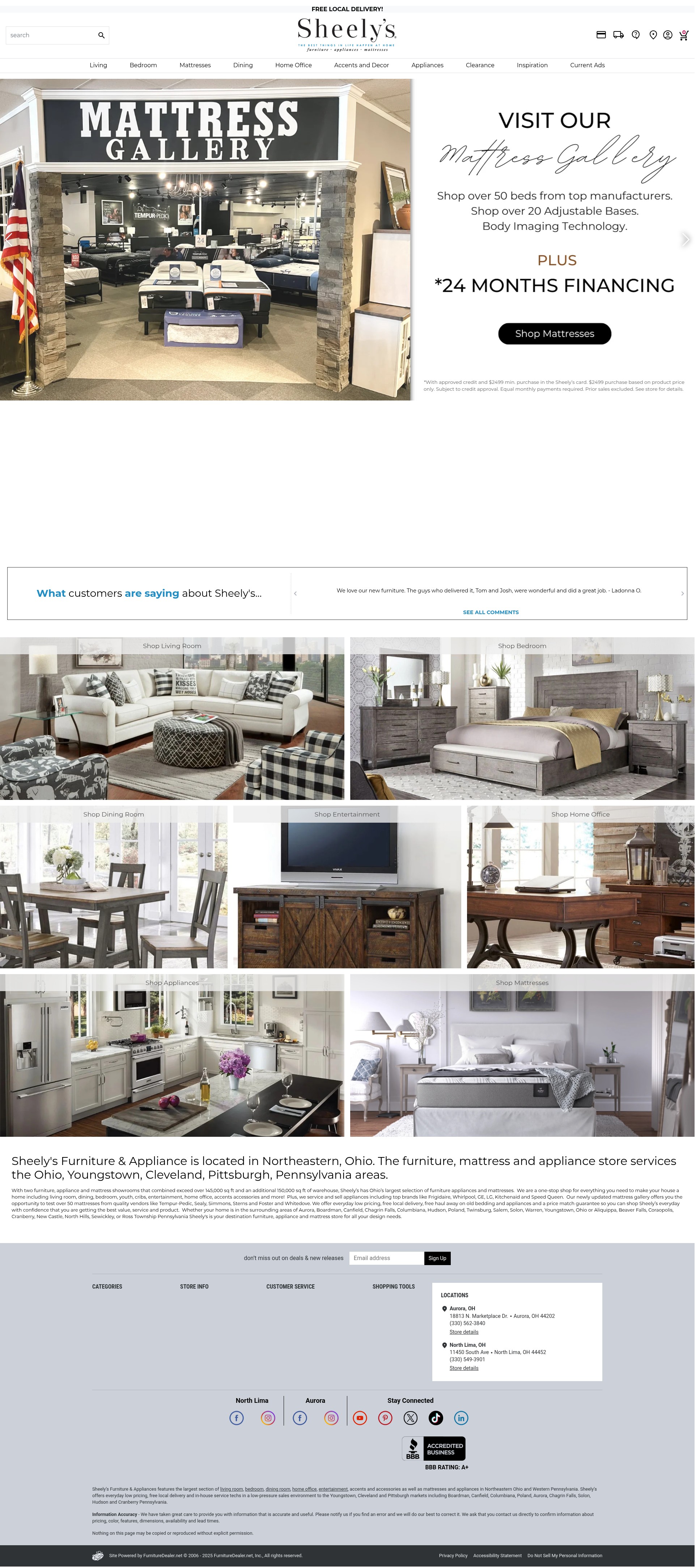 Screenshot of www.sheelys.com