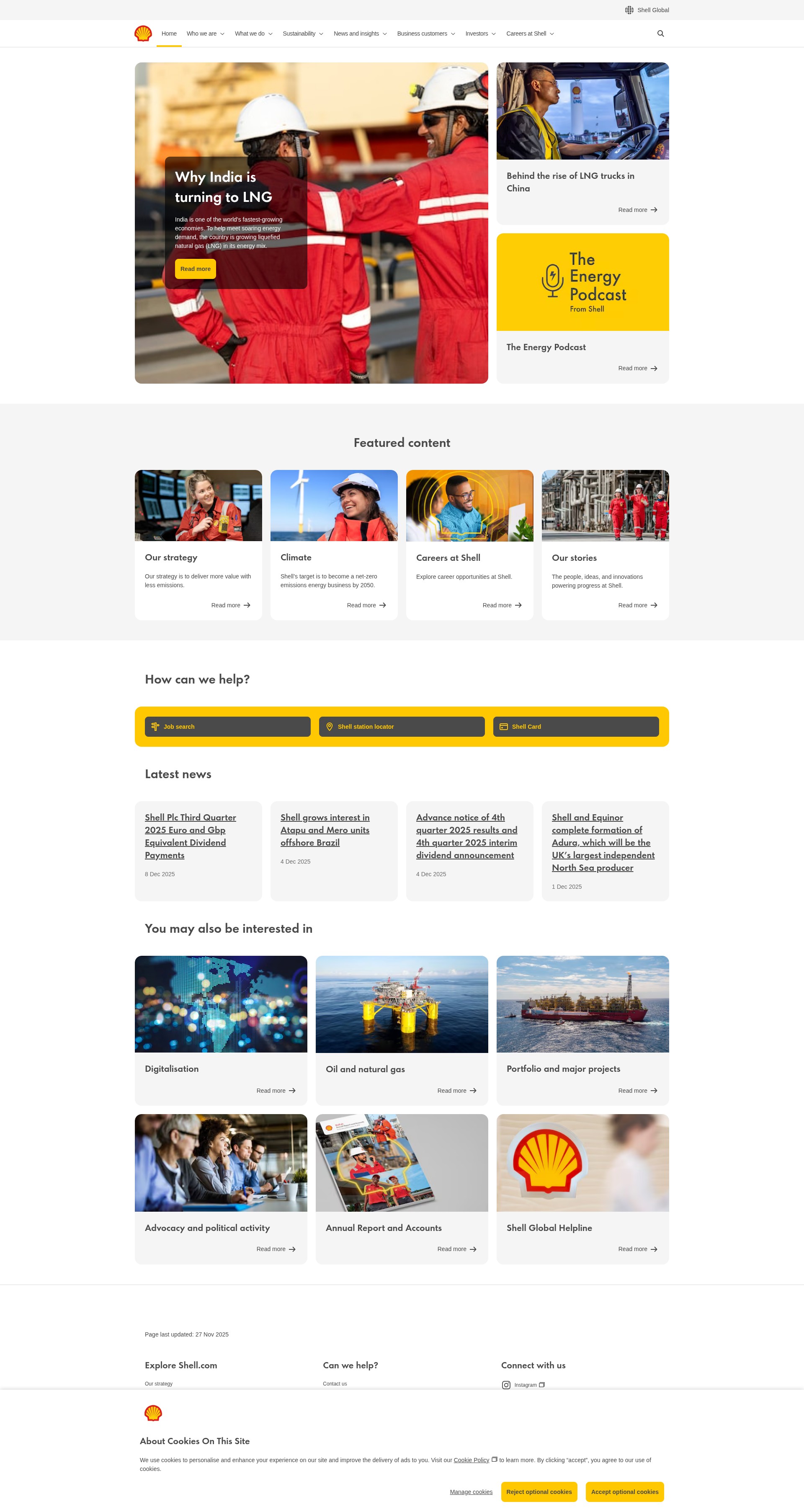 Screenshot of www.shell.com