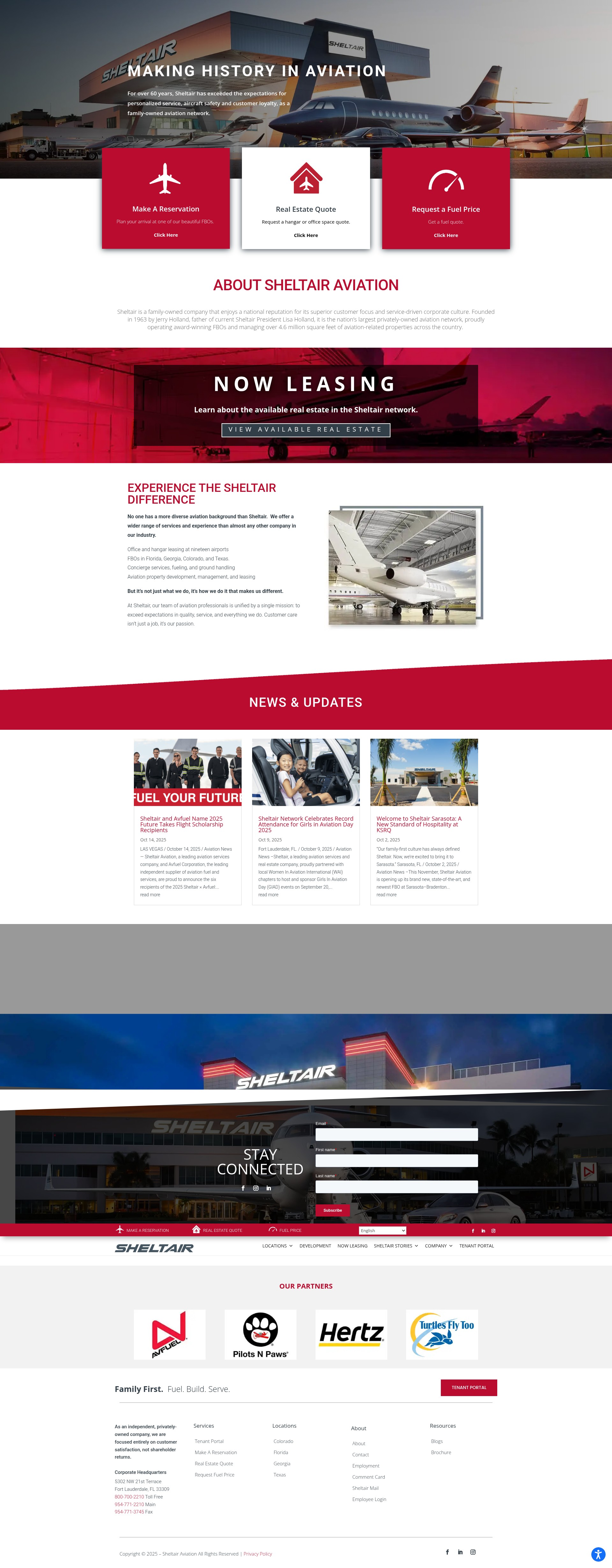 Screenshot of www.sheltairaviation.com