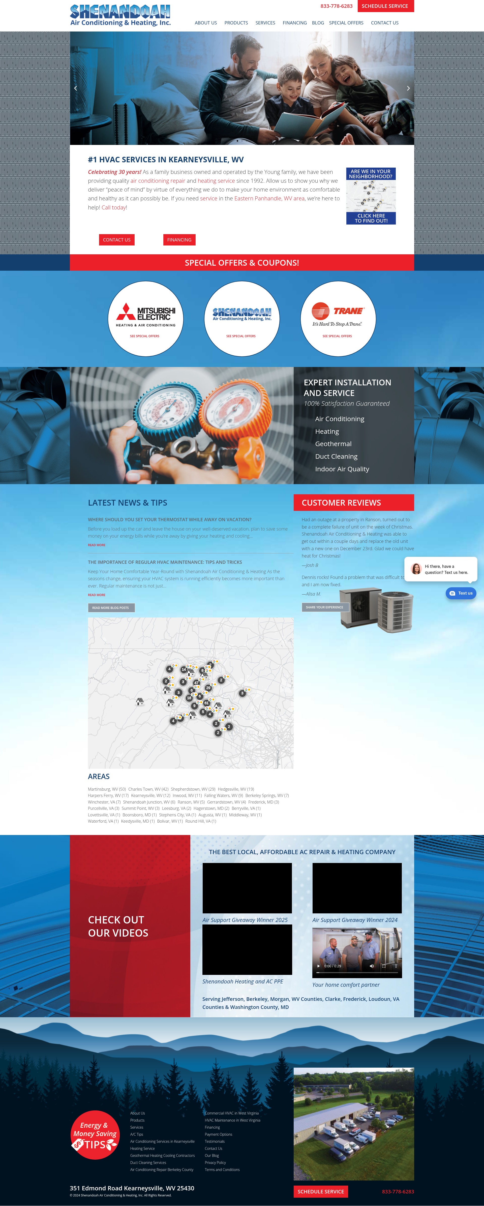 Screenshot of www.shenandoahair.com