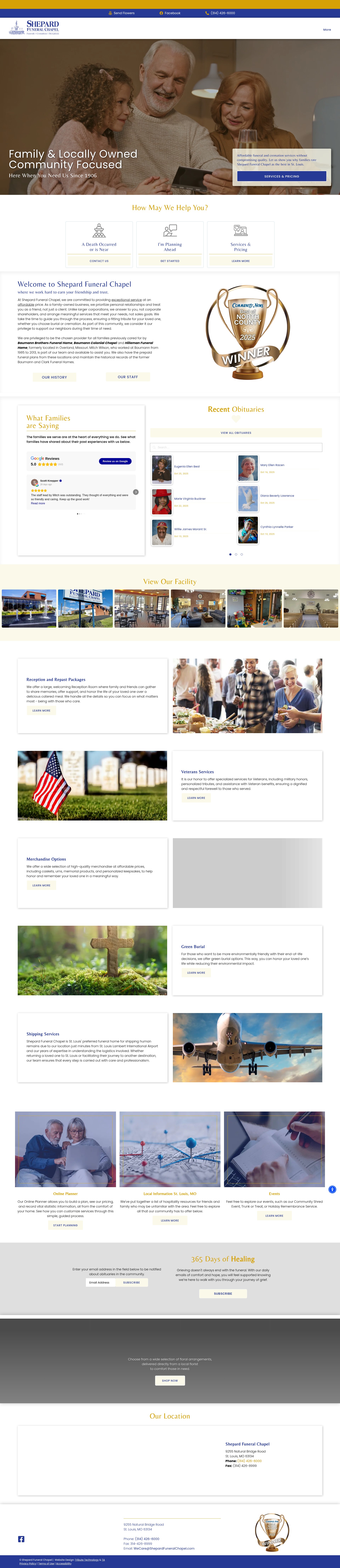 Screenshot of www.shepardfuneralchapel.com