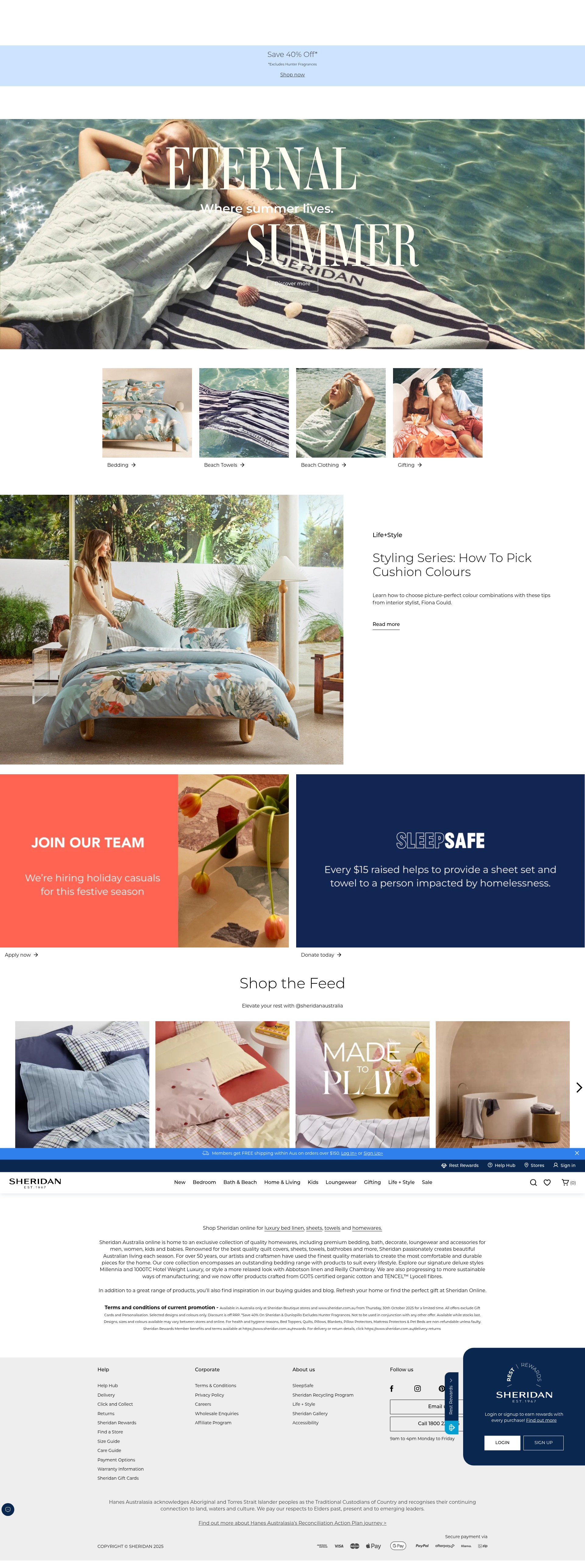 Screenshot of www.sheridan.com.au