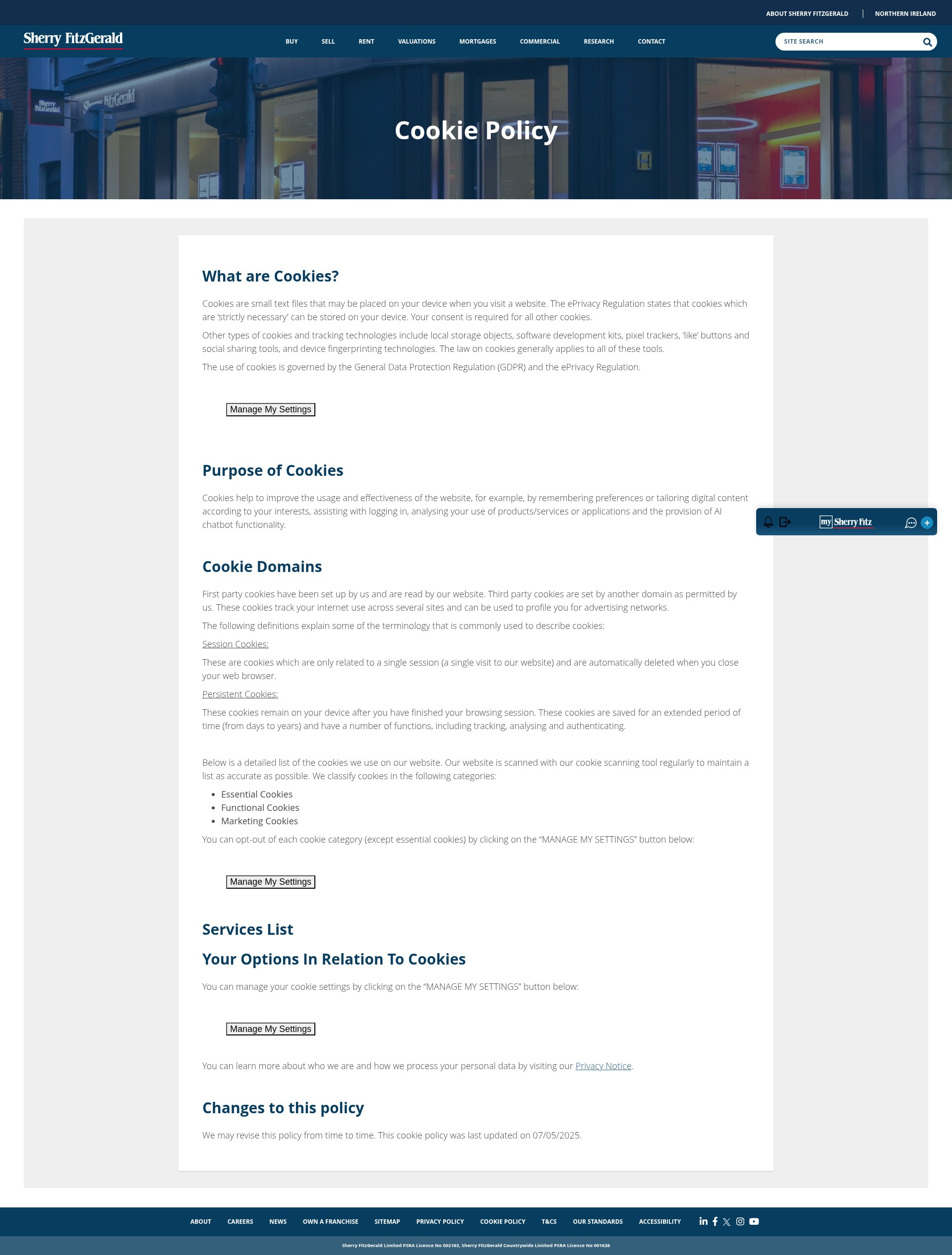 Screenshot of www.sherryfitz.ie