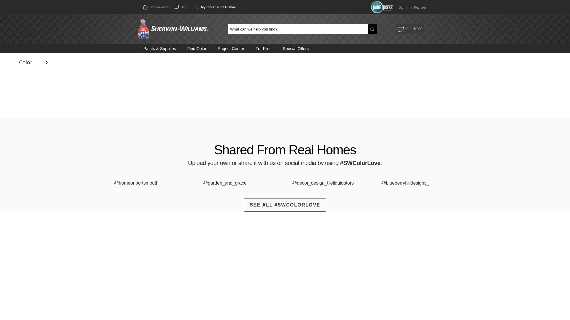 Screenshot of www.sherwin-williams.com