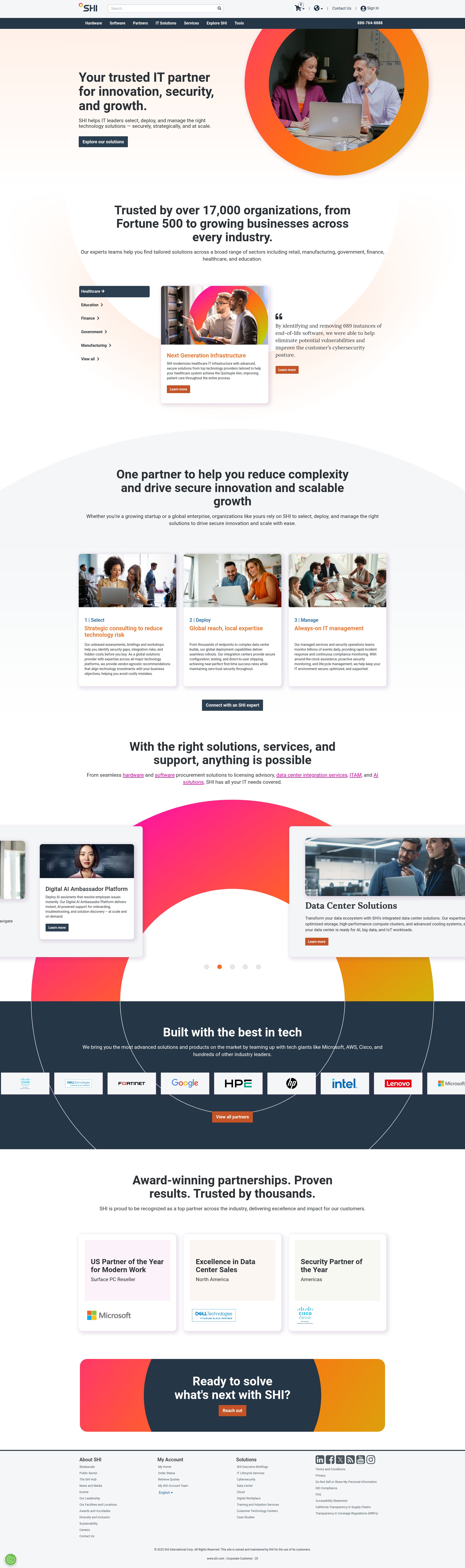 Screenshot of www.shi.com