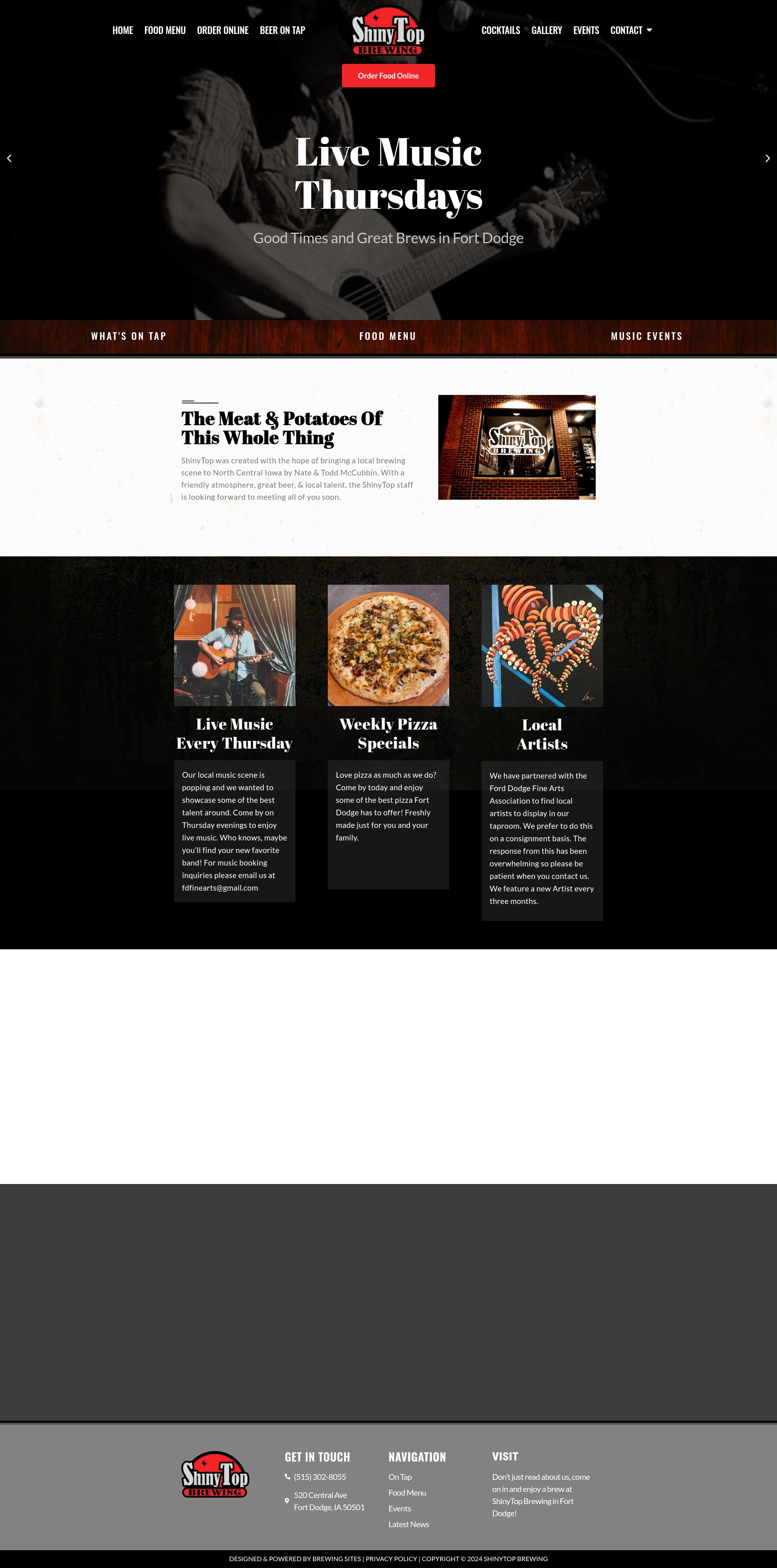 Screenshot of www.shinytopbrewing.com