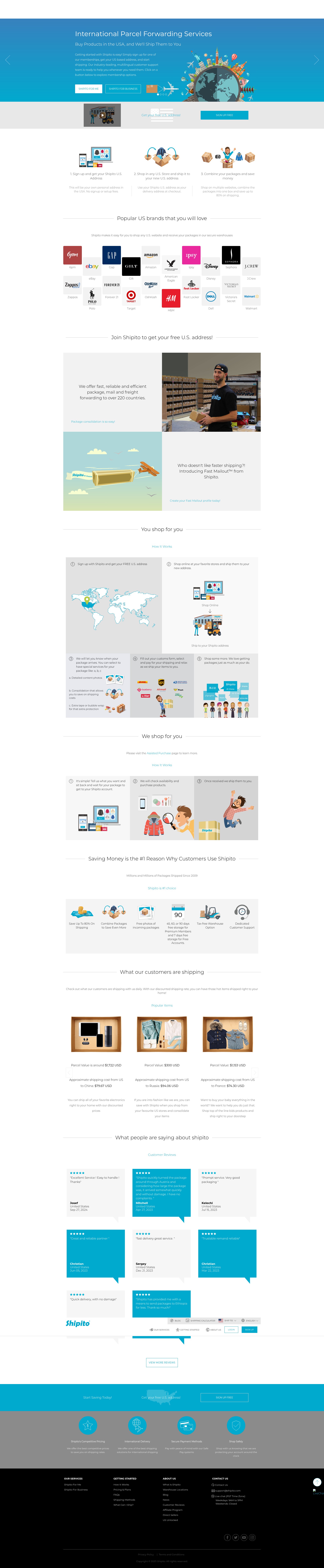 Screenshot of www.shipito.com