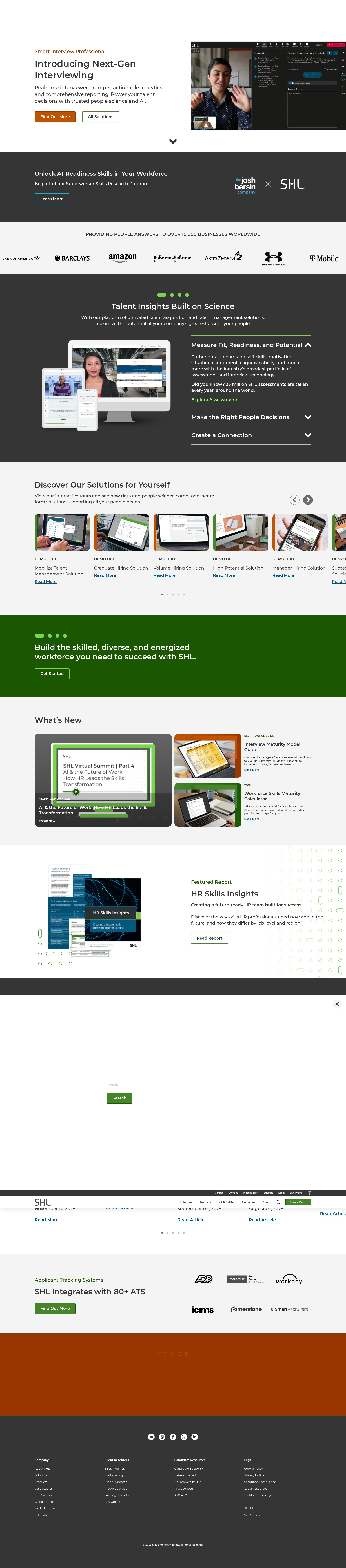 Screenshot of www.shl.com