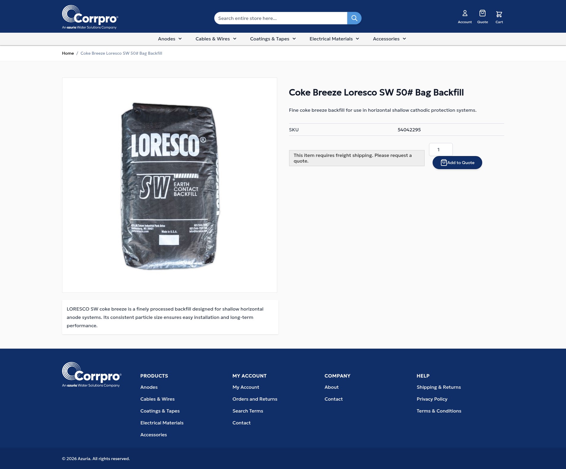 Screenshot of www.shopcorrpro.com