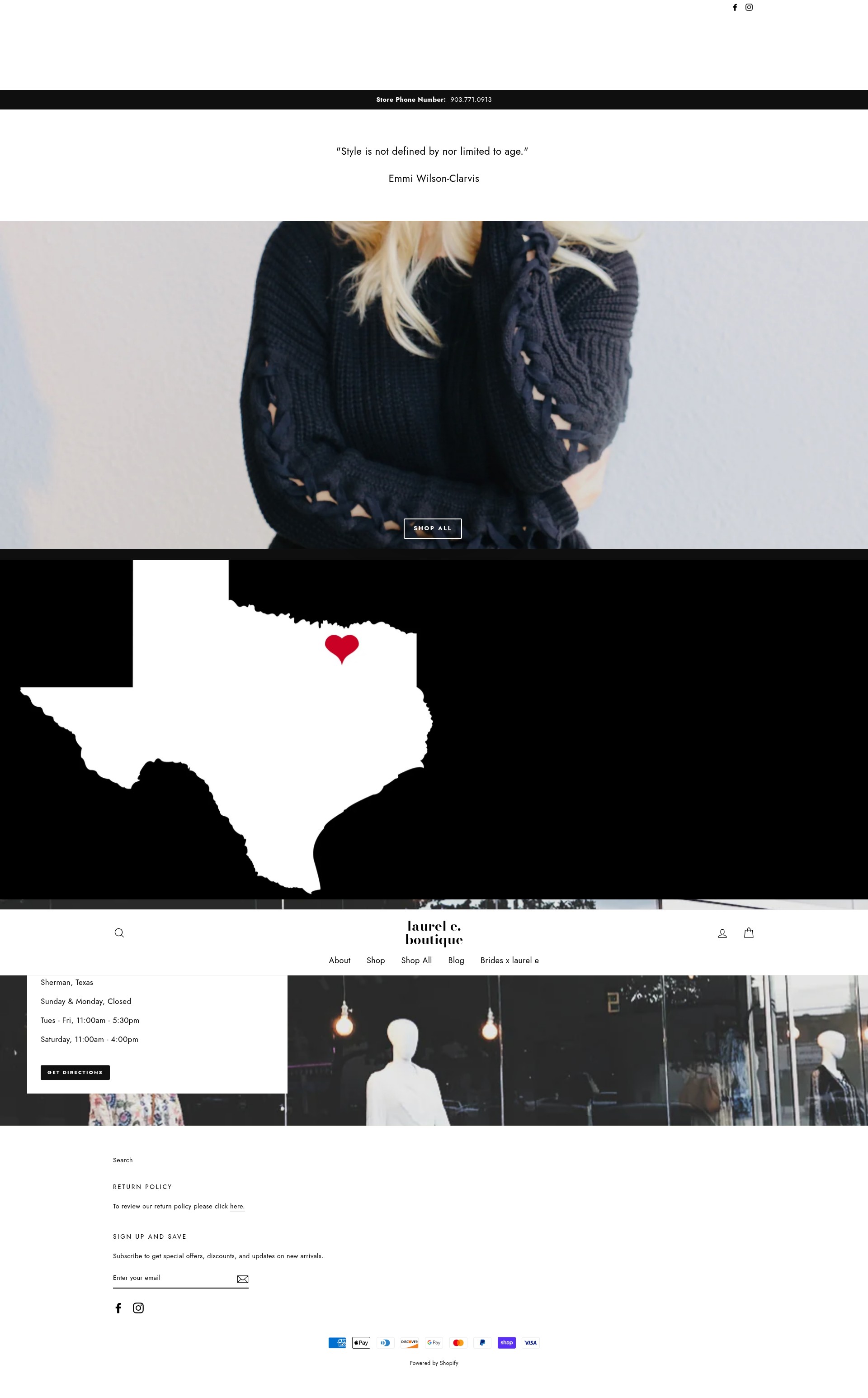 Screenshot of www.shoplaurele.com
