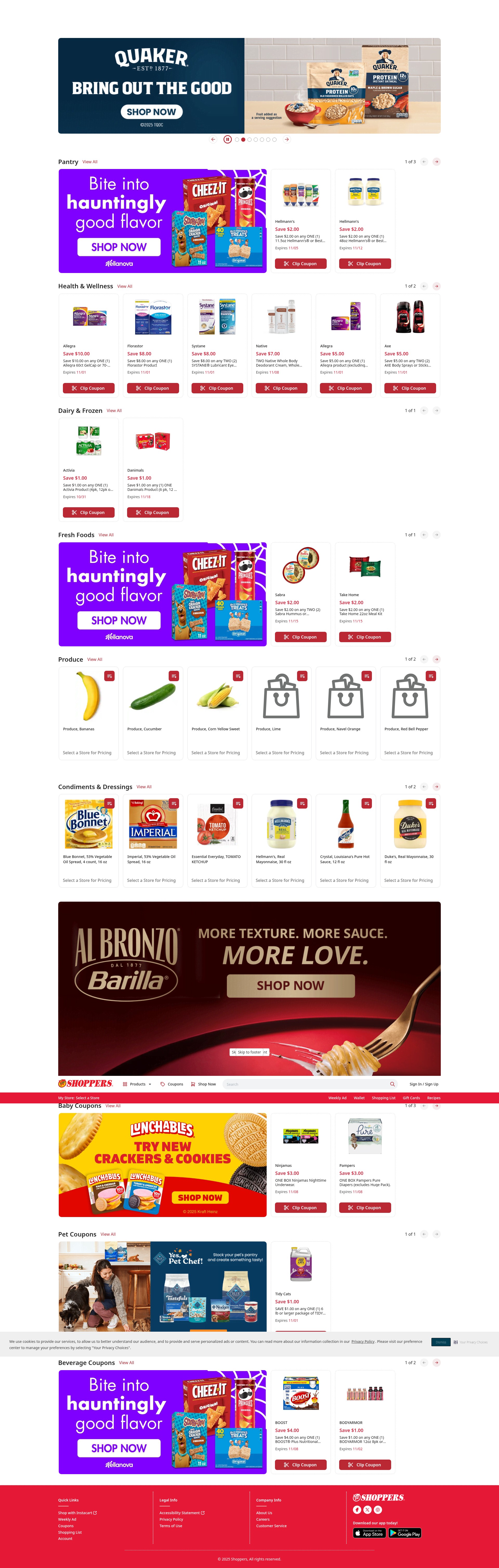 Screenshot of www.shoppersfood.com
