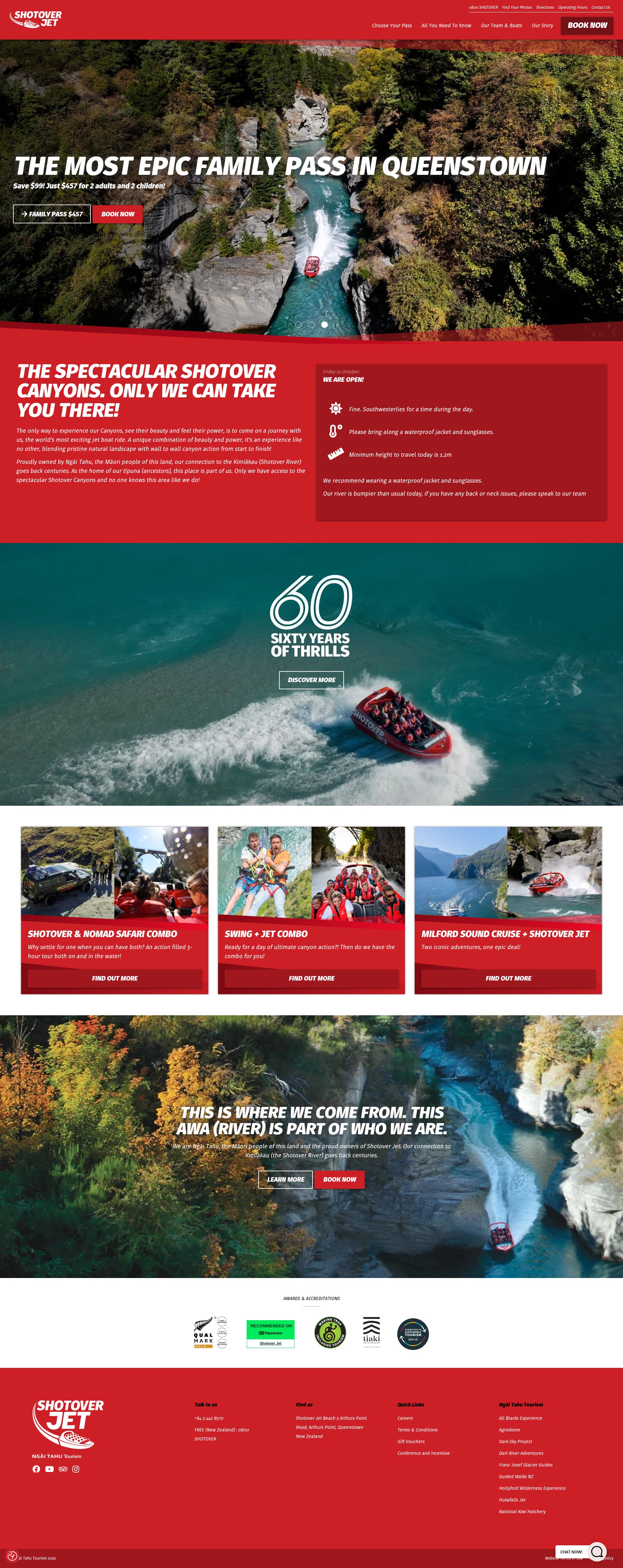Screenshot of www.shotoverjet.com