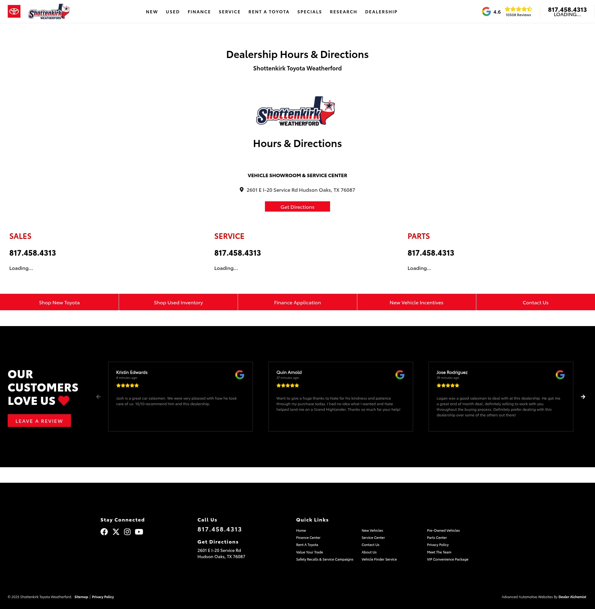 Screenshot of www.shottenkirktoyotaweatherford.com
