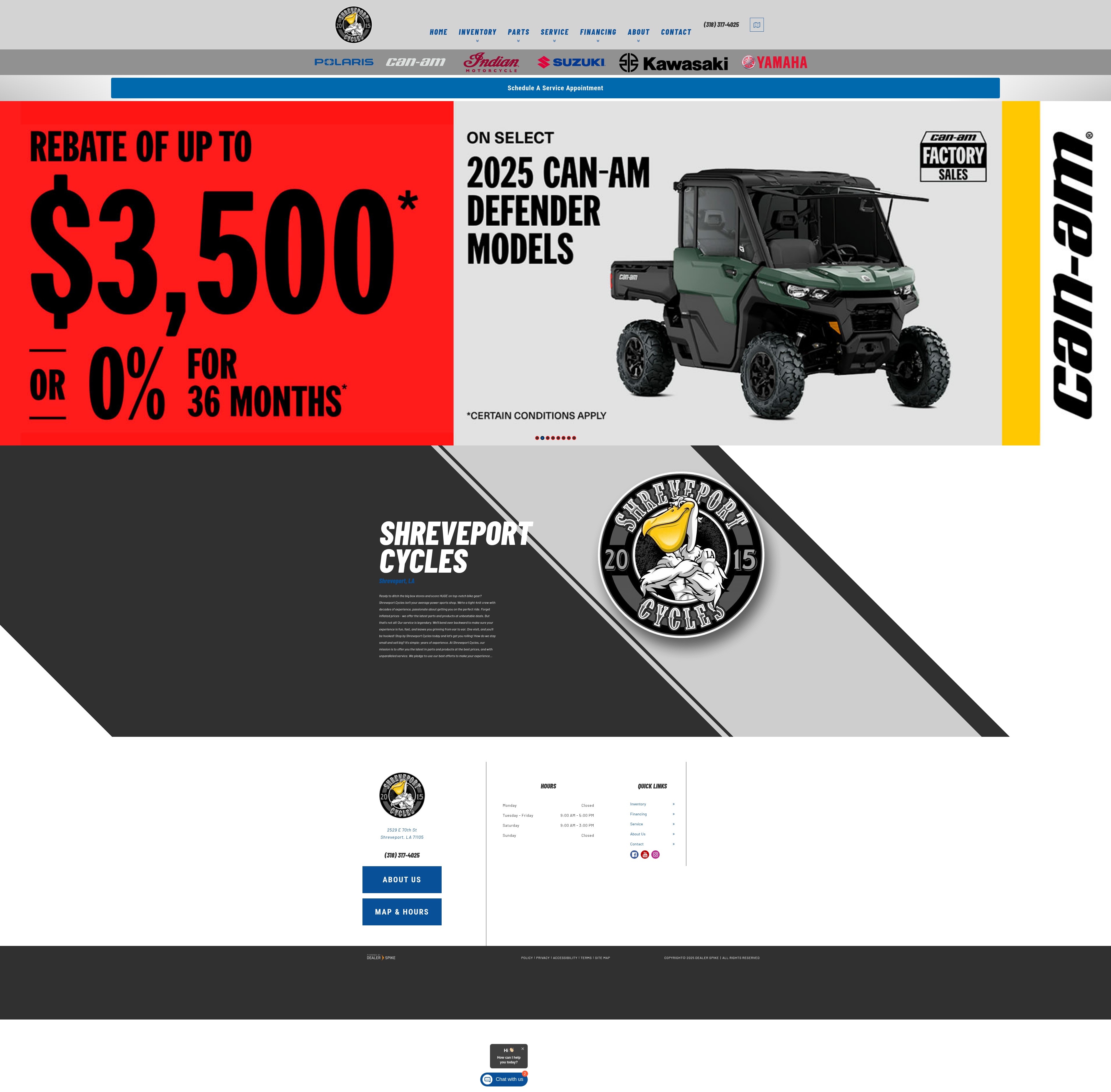 Screenshot of www.shreveportcycles.com