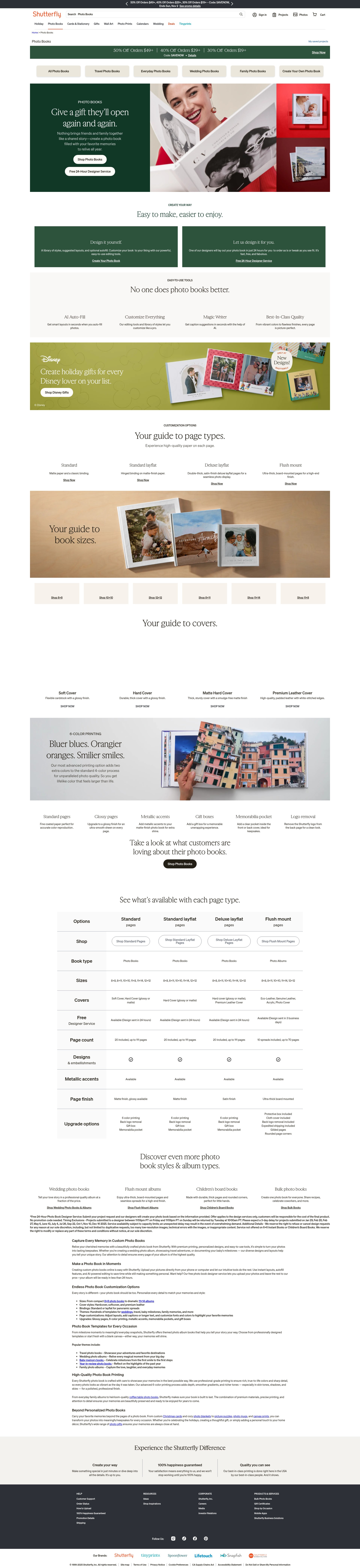 Screenshot of www.shutterfly.com