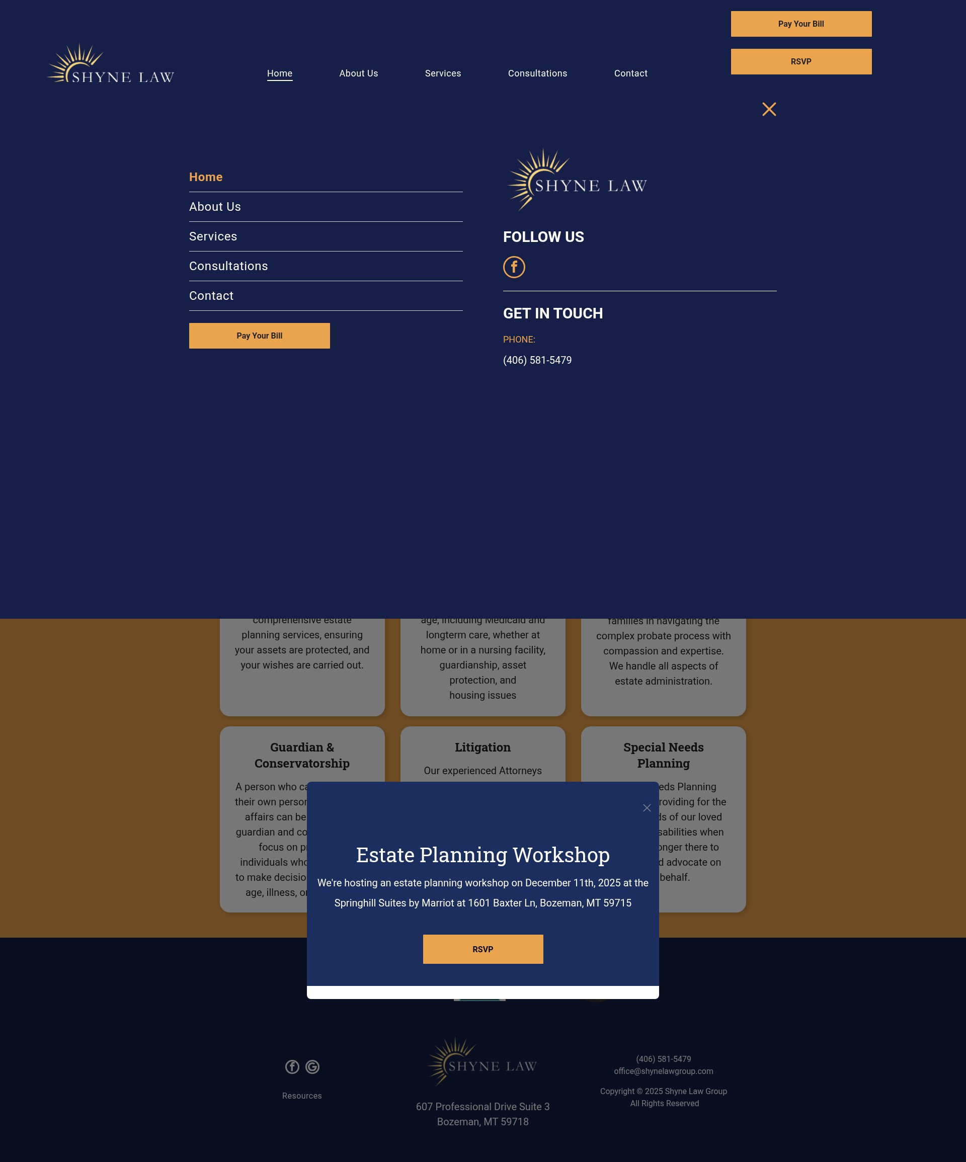 Screenshot of www.shynelawgroup.com