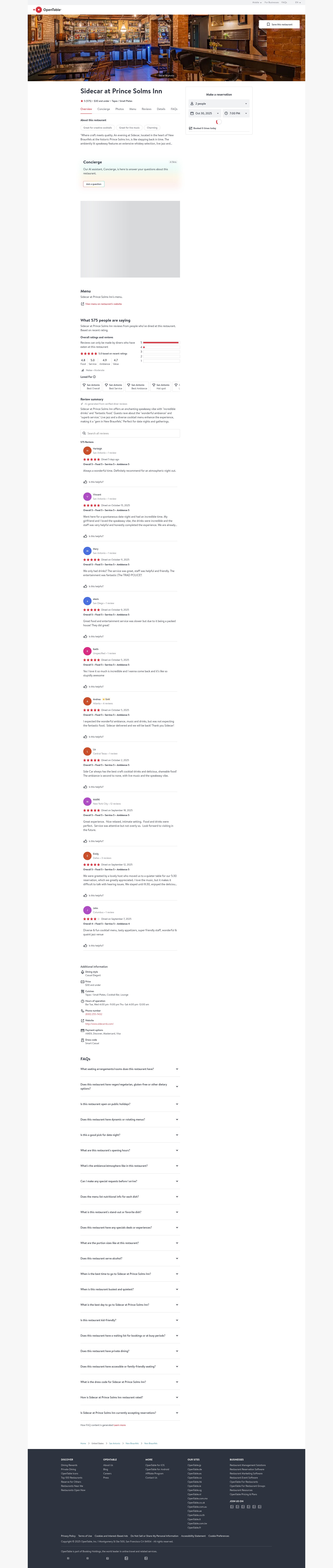 Screenshot of www.sidecarnb.com