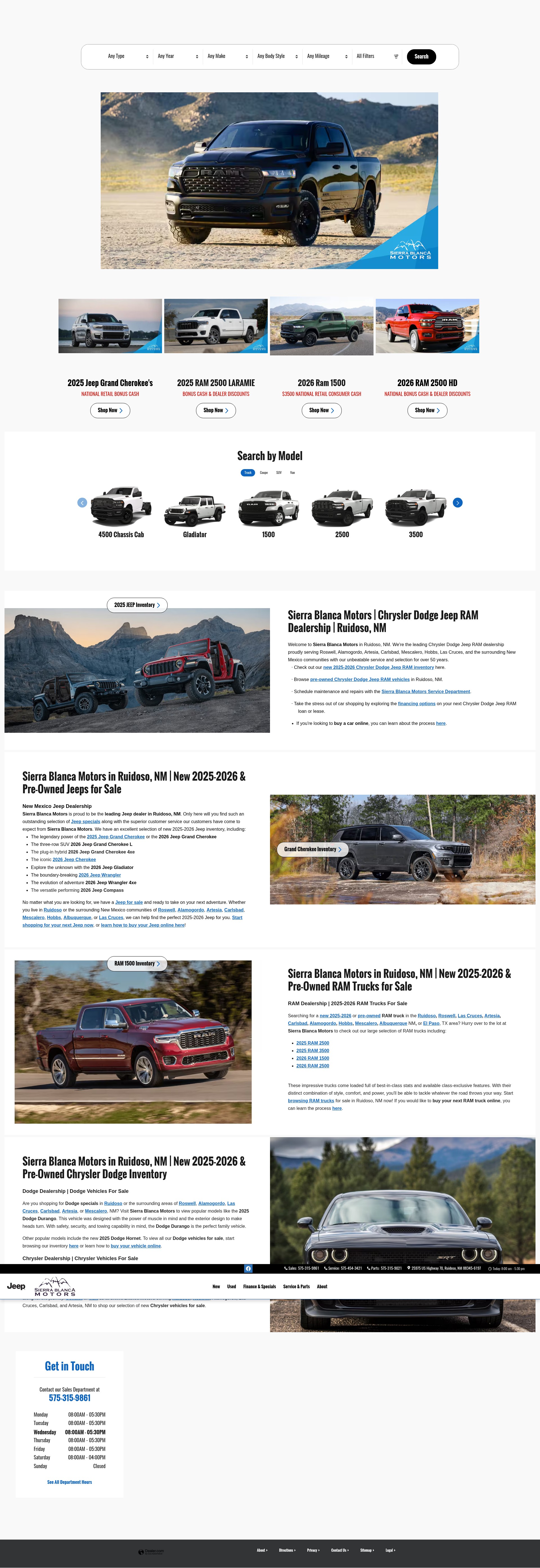Screenshot of www.sierrablancamotor.net