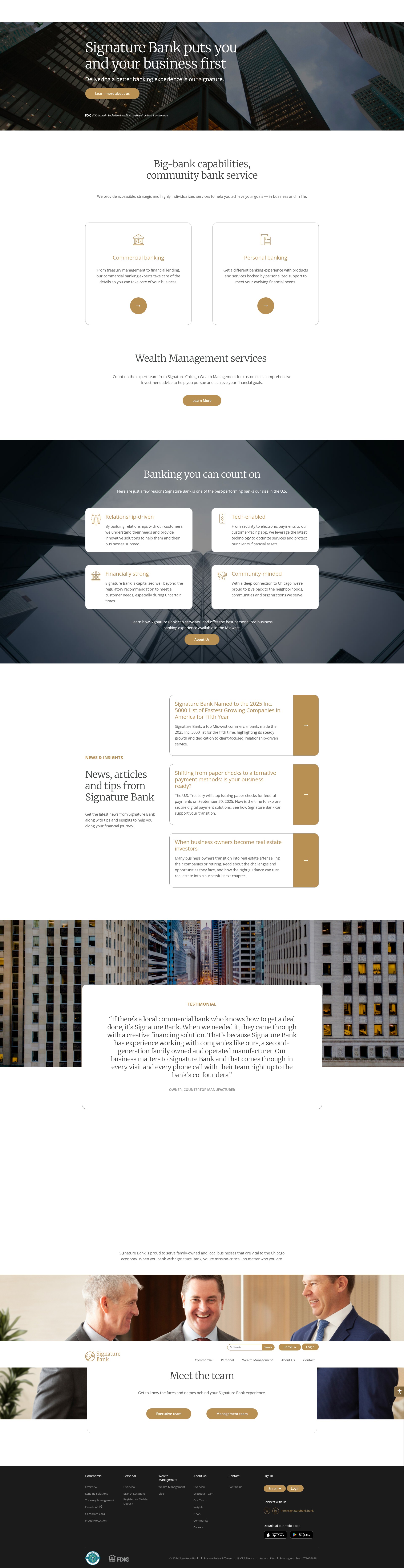 Screenshot of www.signaturebank.bank